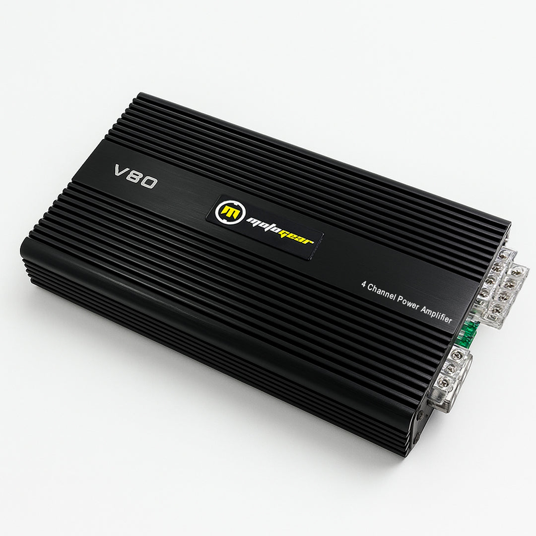MOTOGEAR MG-BOXSTER-4 4 Channel Car Amplifier | Class AB Technology | Remote Bass Control | High Fidelity Audio Performance | Universal Car Audio Upgrade