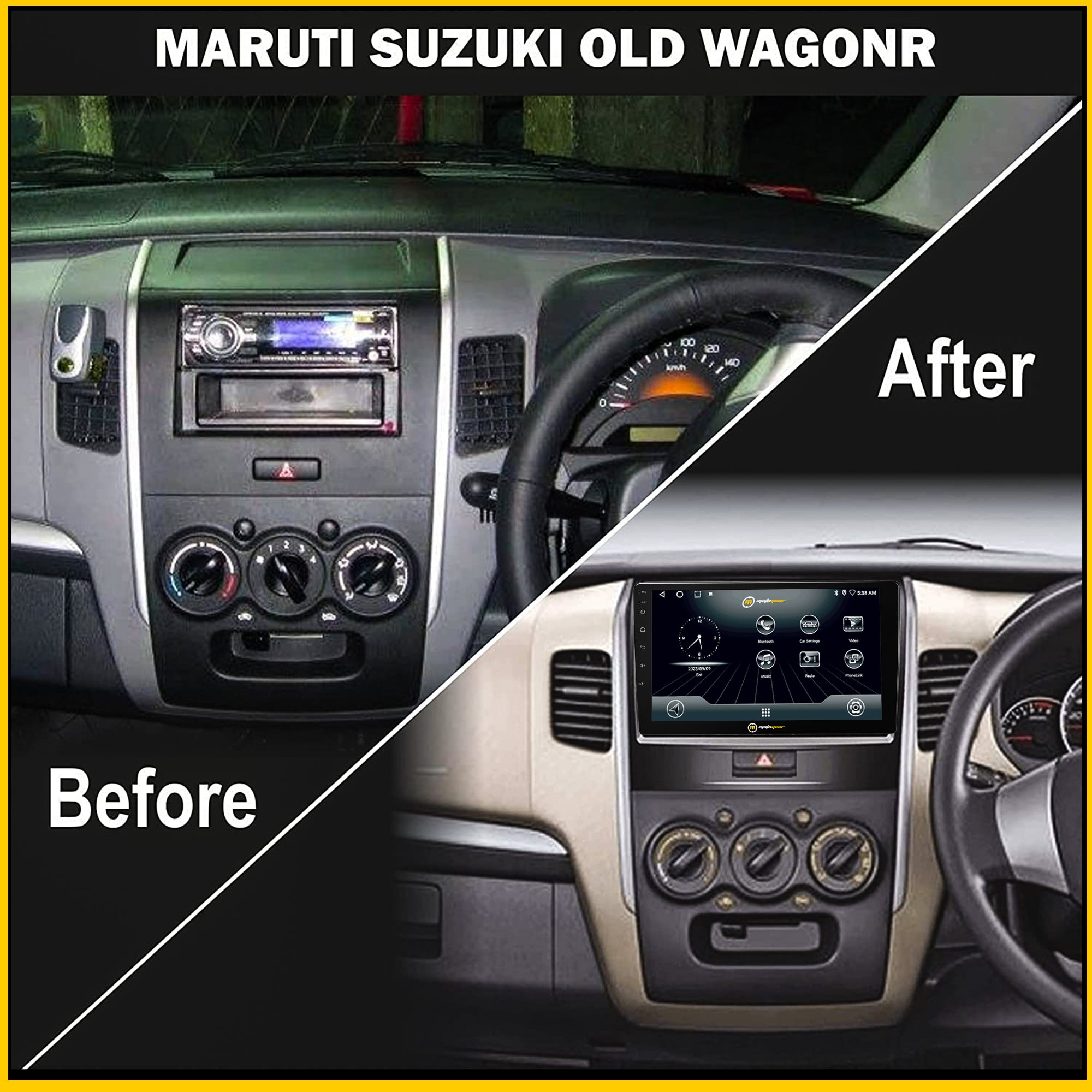 MOTOGEAR MG-OCEAN-12 Android Car Player | MTK 8163 Processor | 2GB RAM + 32GB ROM | IPS Touchscreen Display | Wireless Android Auto & CarPlay | Dual Subwoofer Output