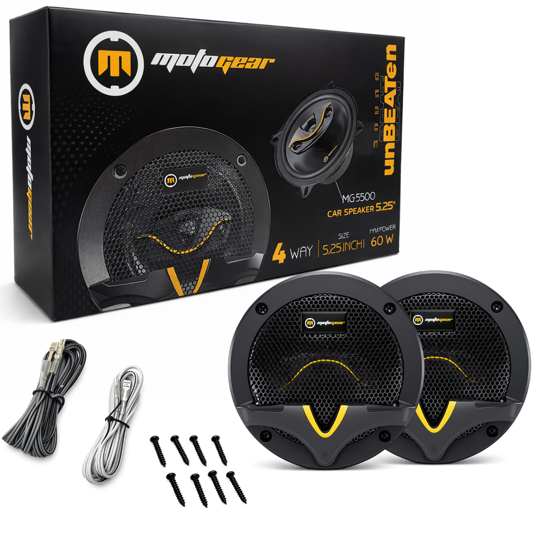 MotoGear 5.25 Inch 60W Max-30W RMS Power Car Door Speaker | High Performance | Universal Fit For All Cars ( Pack of 2)