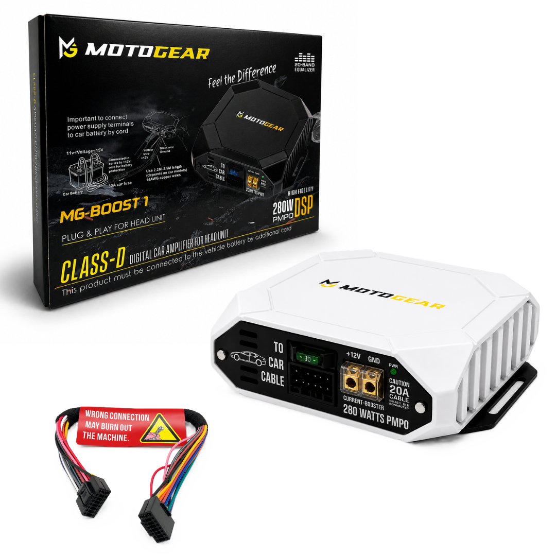 MOTOGEAR Boost-1 280W PMPO 4 Channel DSP Digital Car Amplifier For Head Unit