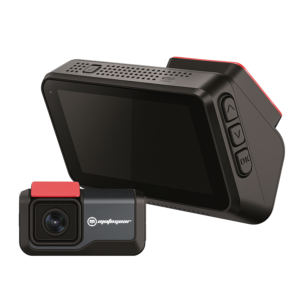 MOTOGEAR MG-DASHCAM 3 Inch Car Dash Camera | 1080P Dual Lens Recording | Built-In GPS | G-Sensor Emergency Recording | Parking Monitor | Supports 128GB Memory Card