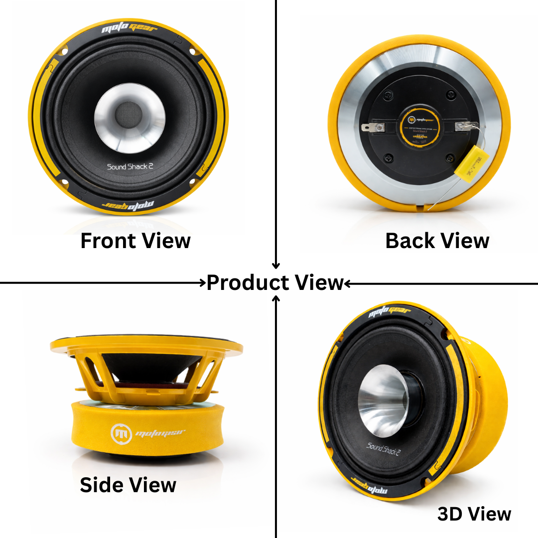 MotoGear 6.5 Inch Mid Range Sound Shack 2 Car Speaker With 350W Max & 180W RMS Power | 92dB High Sensitivity | | High Performance | Universal Fit For All Cars ( Pack of 1)