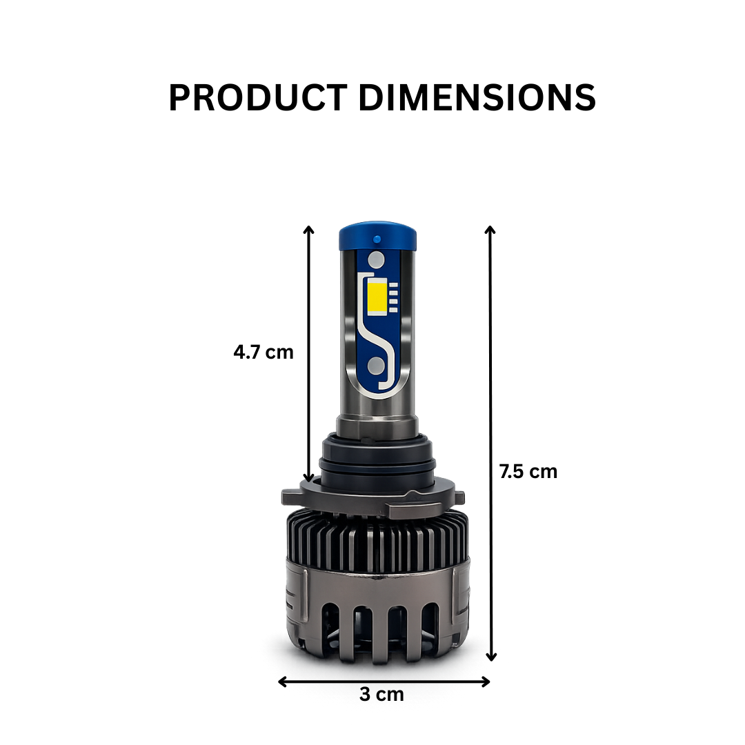 Motogear White 120 Watt 9005 Fitting LED Headlight Bulb | Waterproof & Dustproof | Universal For Car & Bike (Pack of 2)