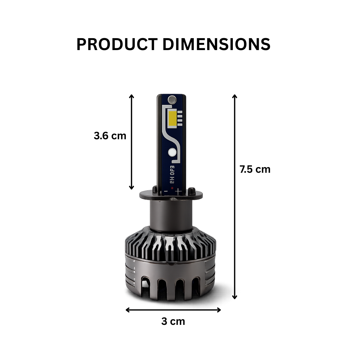 Motogear White 120 Watt H1 Fitting LED Headlight Bulb | Waterproof & Dustproof | Universal For Car & Bike (Pack of 2)