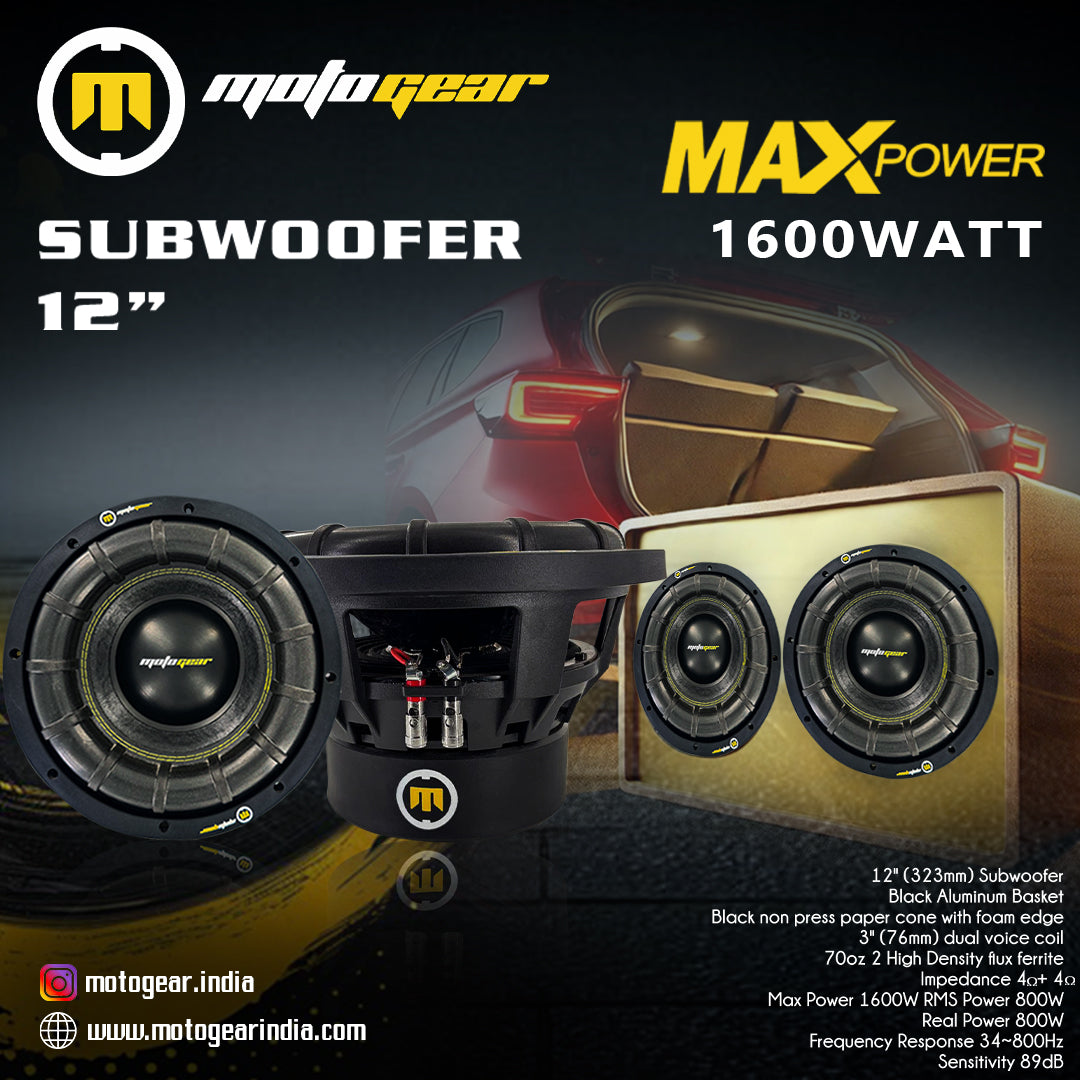 THE 12 INCH CAR SUBWOOFER MG-KNOCKDOWN12 (Pack of 1)