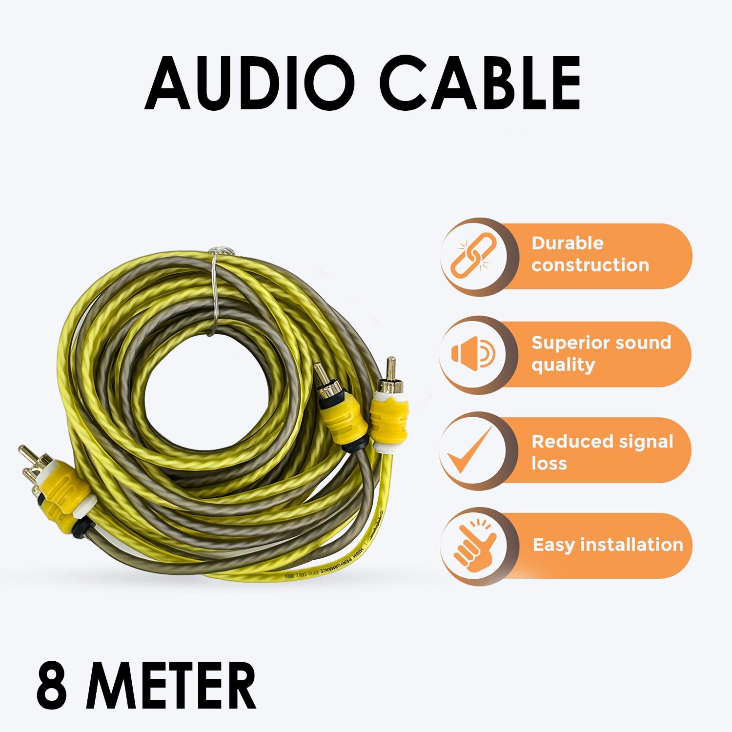 MotoGear MG-8GA 1800 Watts Car Amplifier Wiring Kit with Oxygen-Free Copper Cable | Complete Installation Kit for Subwoofer | Amplifier & Car Audio System