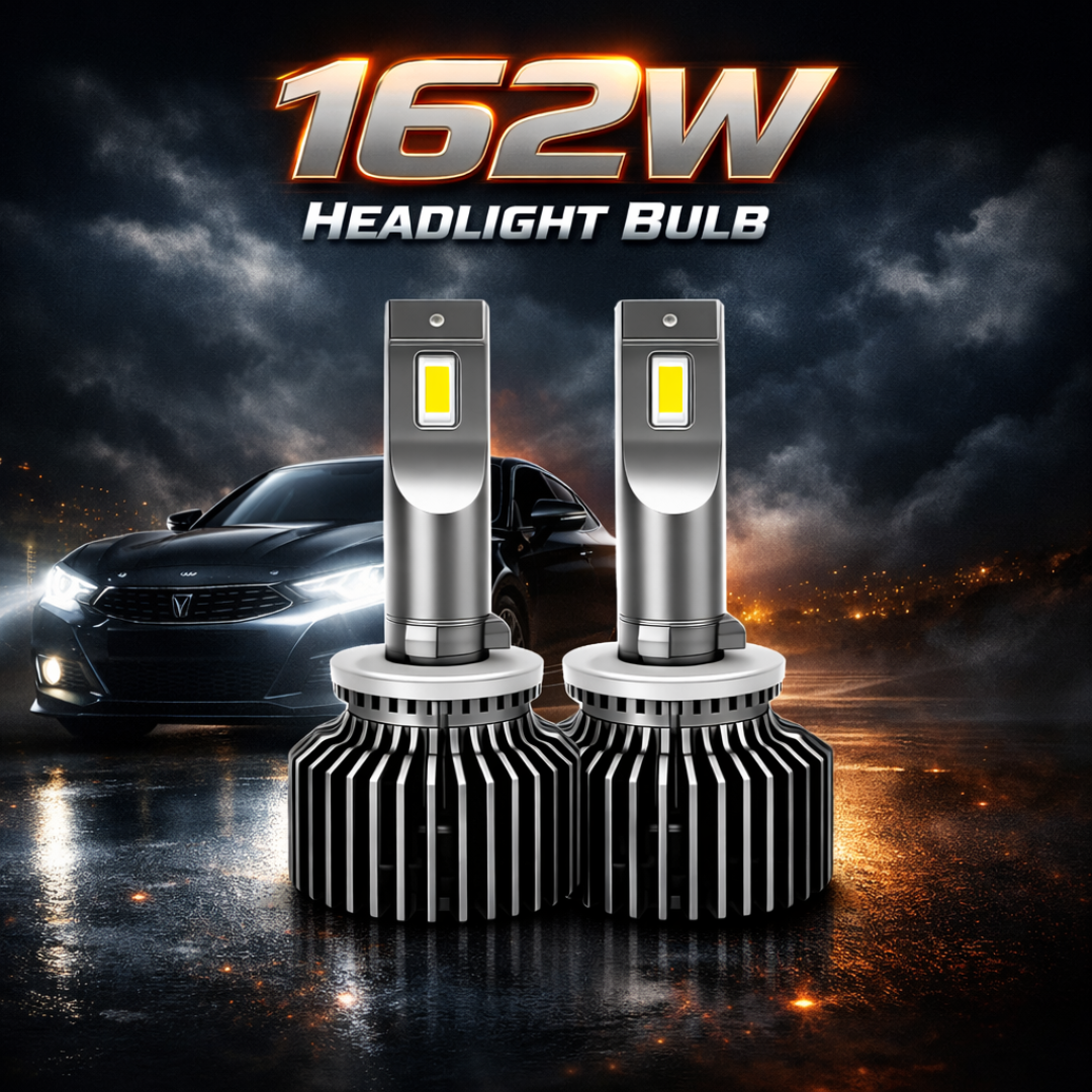 Motogear White 162 Watt H27/880 Fitting LED Headlight Bulb | Waterproof & Dustproof | Universal For Car & Bike (Pack of 2)