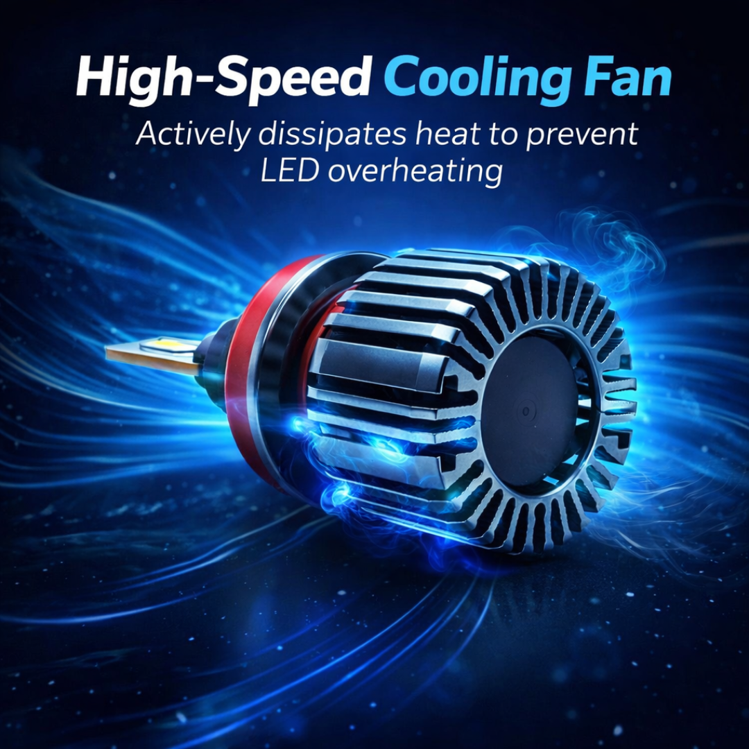 Motogear White 111 Watt H8/H9/H11 Fitting LED Headlight Bulb | Waterproof & Dustproof | Universal For Car & Bike (Pack of 2)