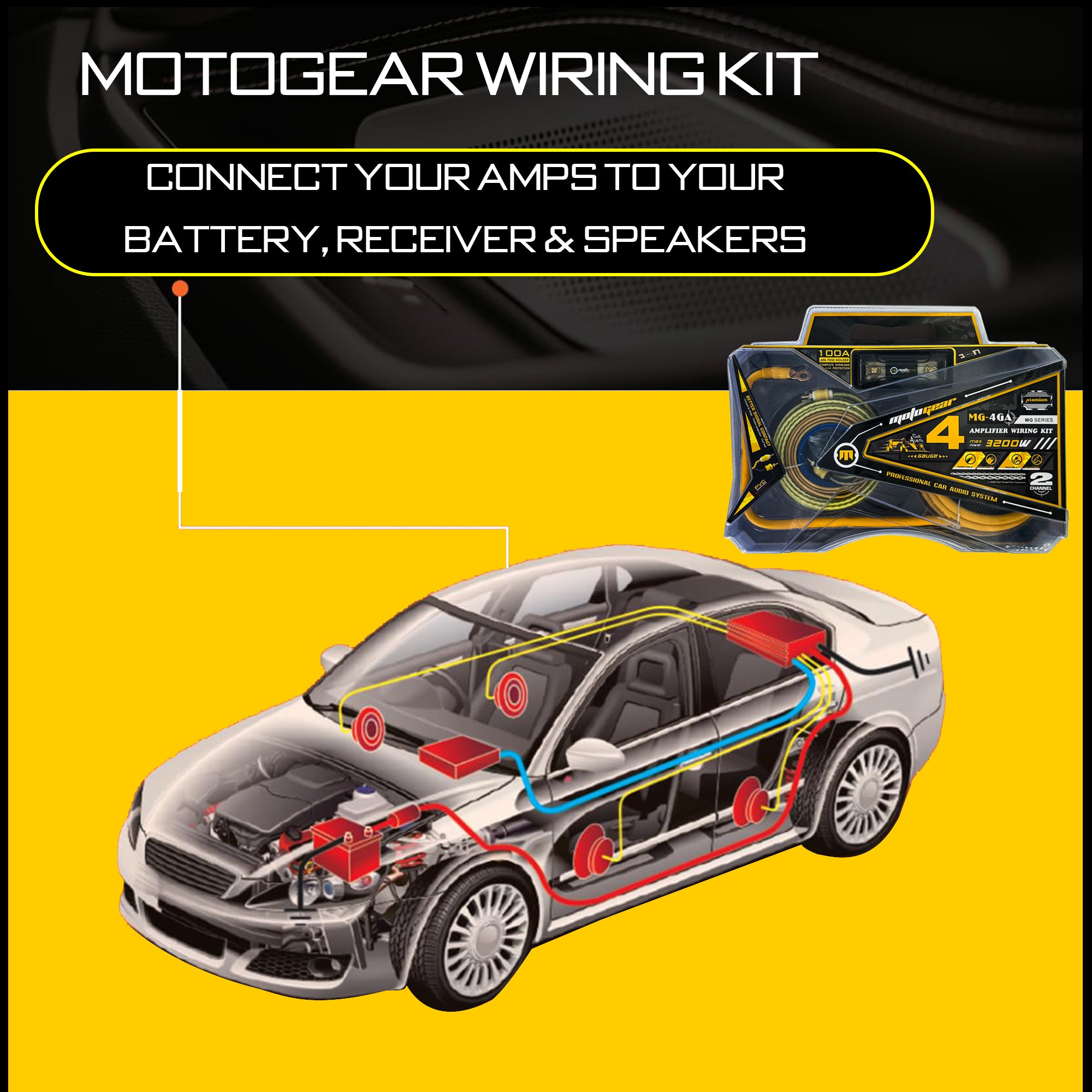 THE AMPLIFIER WIRING KIT MG-4GA 3200 WATTS