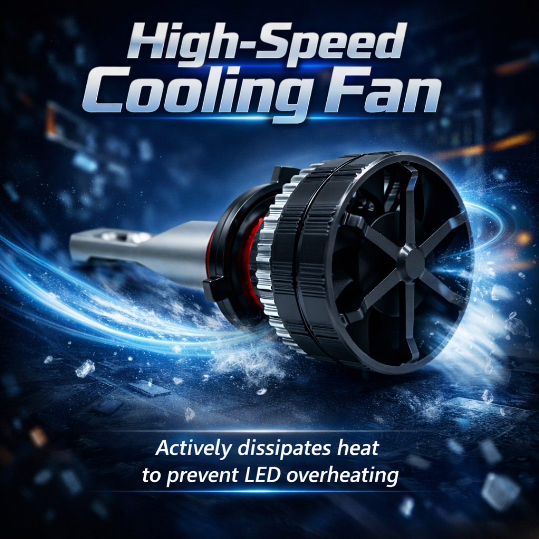 MotoGear White 199 Watt 9006 Fitting LED Headlight Bulb | Waterproof & Dustproof | Universal For Car & Bike (Pack of 2)