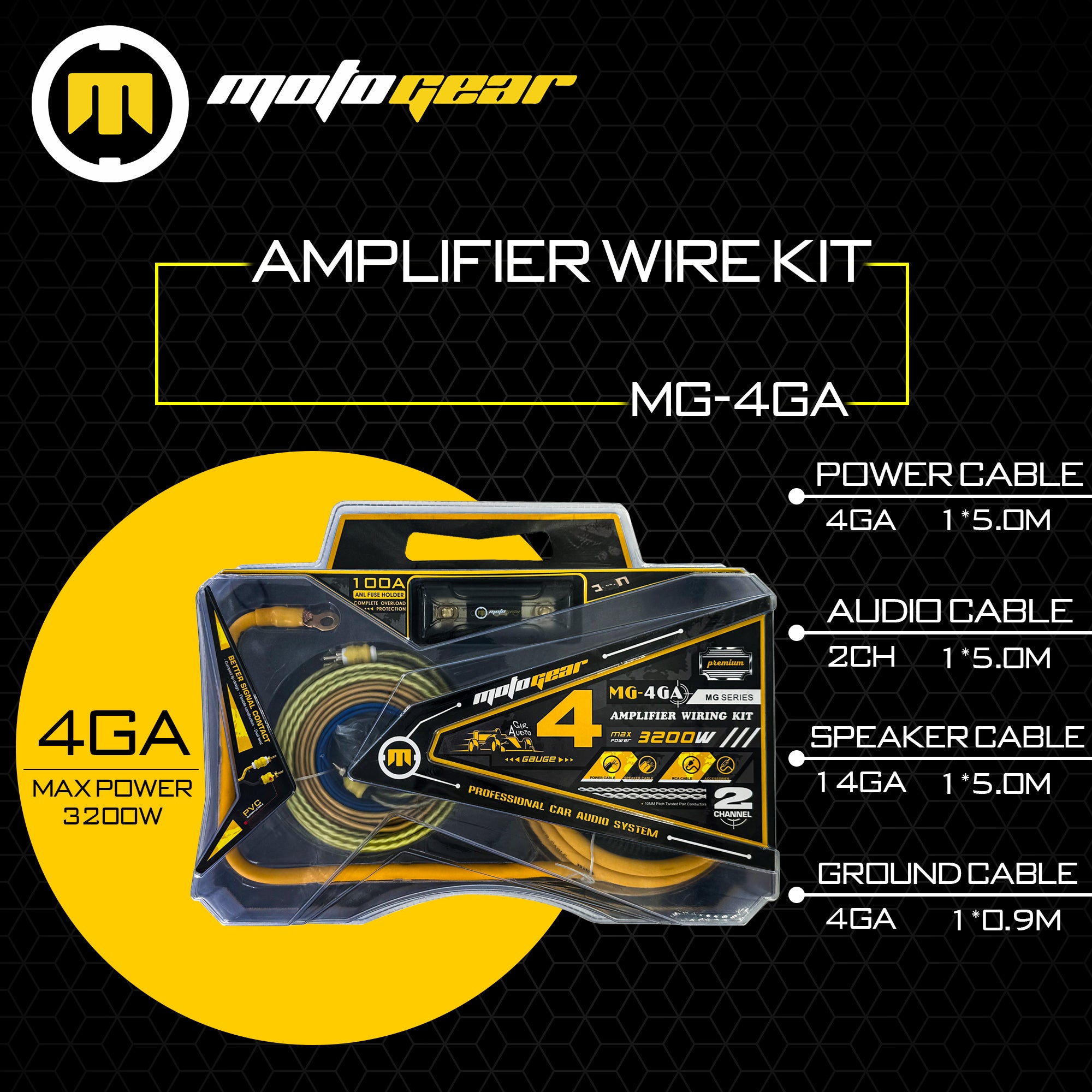 THE AMPLIFIER WIRING KIT MG-4GA 3200 WATTS