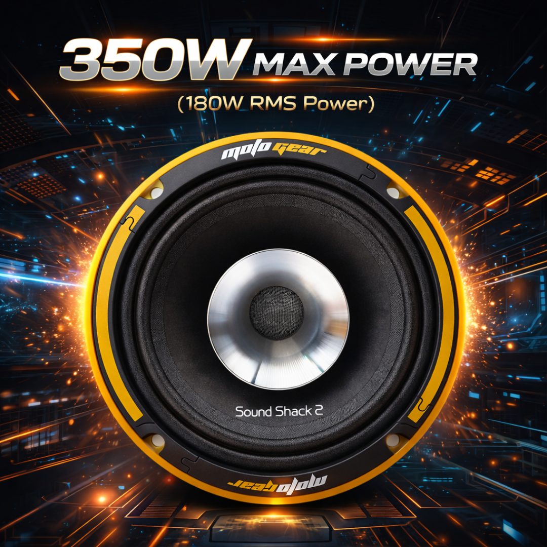 MotoGear 6.5 Inch 350W Max-180W RMS Power Car Speaker | High Performance | Universal Fit For All Cars ( Pack of 2)