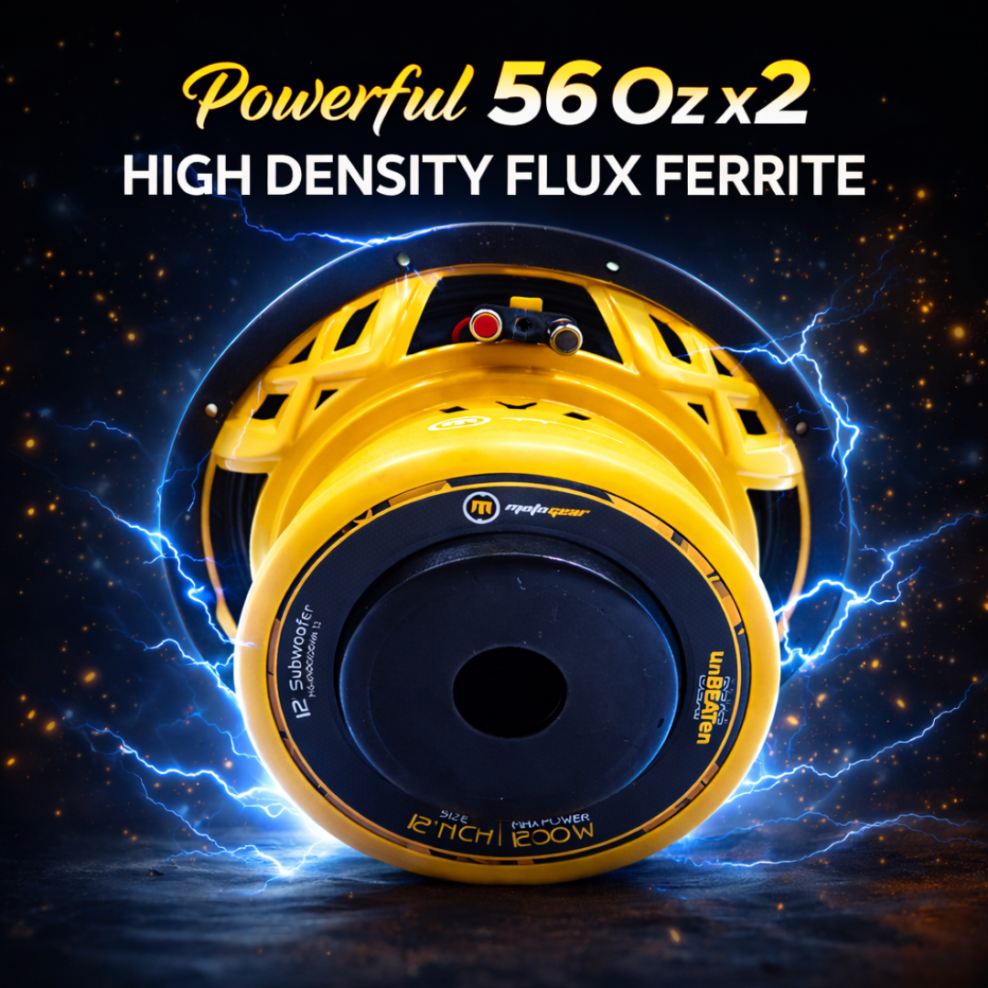 MOTOGEAR 12 Inch Car Subwoofer 1200W Max Power (600W RMS) Dual Voice Coil High Bass Speaker for Deep Sound & Premium Audio Performance ( Pack of 1)