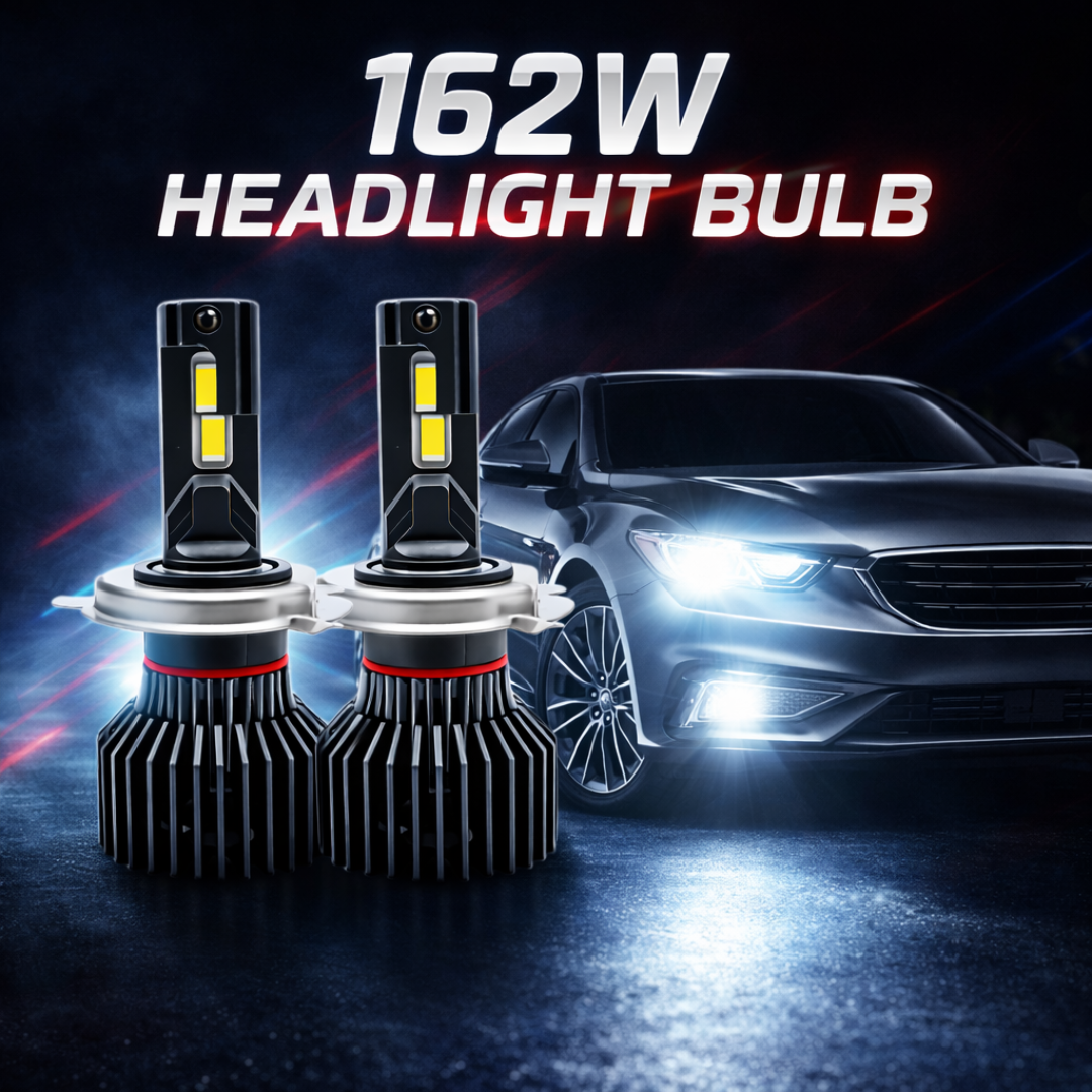 Motogear White 162 Watt H4 Fitting LED Headlight Bulb | Waterproof & Dustproof | Universal For Car & Bike (Pack of 2)