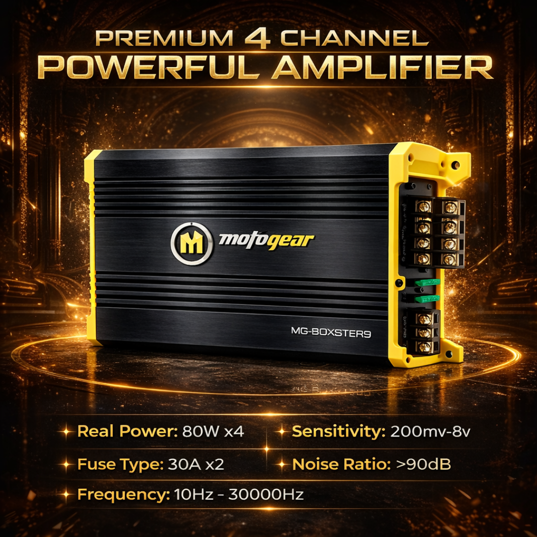 MOTOGEAR Boxster-9 4x80W RMS 4 Channel Class AB Amplifier
