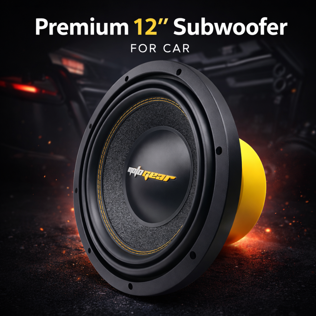 MOTOGEAR 12 Inch Car Subwoofer 1200W Max Power (600W RMS) Dual Voice Coil High Bass Speaker for Deep Sound & Premium Audio Performance ( Pack of 1)