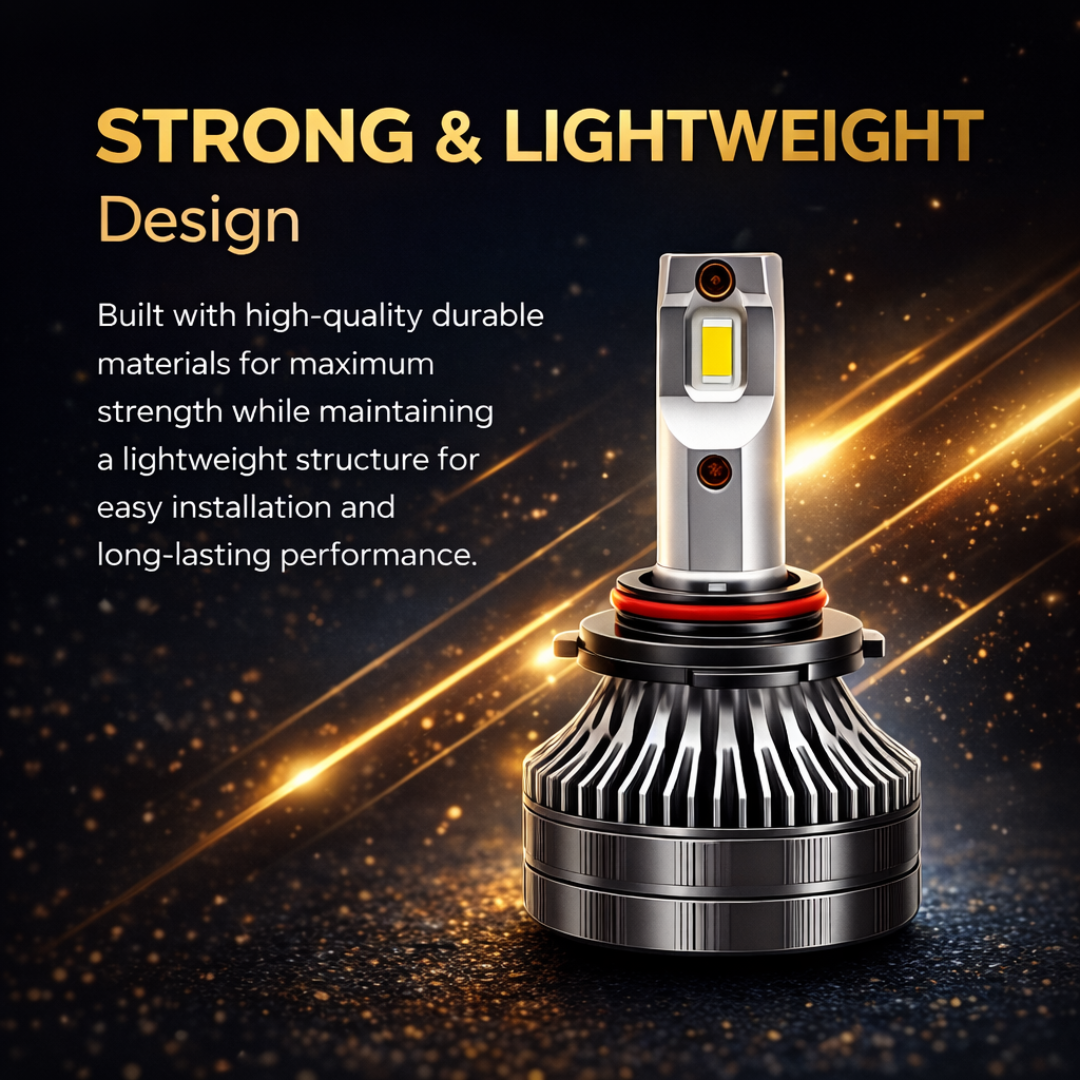 MotoGear White 199 Watt 9006 Fitting LED Headlight Bulb | Waterproof & Dustproof | Universal For Car & Bike (Pack of 2)