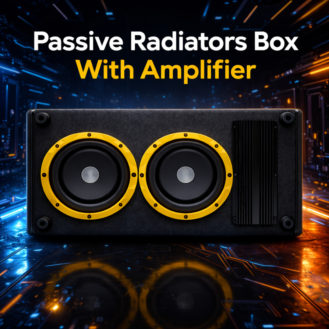 MOTOGEAR Hardrock-14 300W RMS Dual 8 Inch Active Car Subwoofer