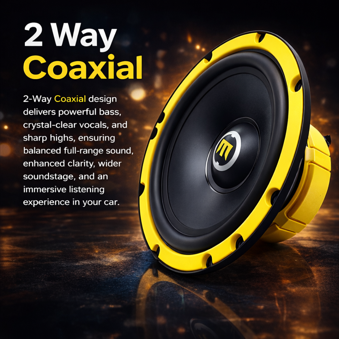 MotoGear 6.5 Inch 250W Max-80W RMS Power Car Door Component Speaker | High Performance | Universal Fit For All Cars ( Pack of 2)