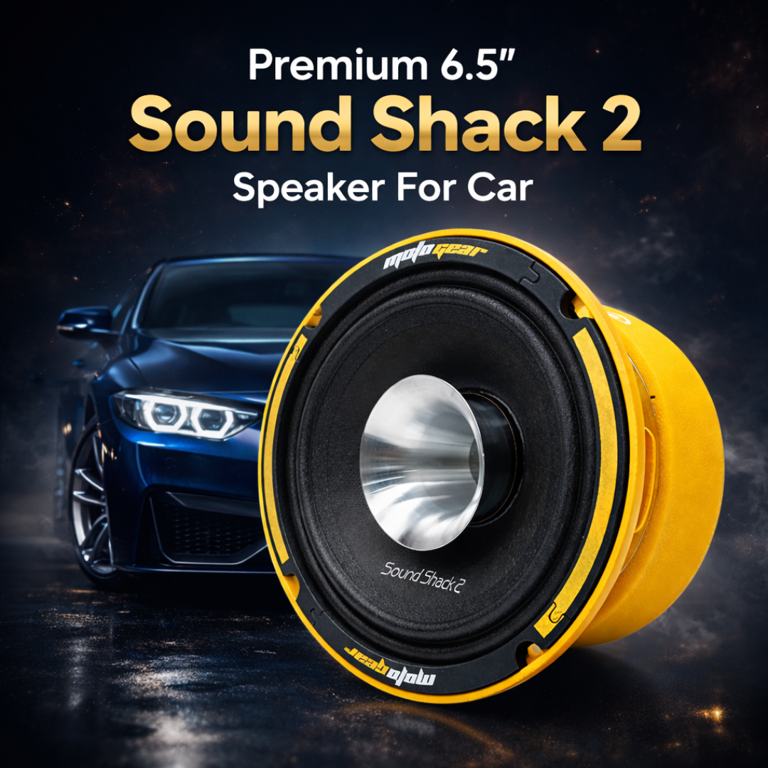 MotoGear 6.5 Inch Mid Range Sound Shack 2 Car Speaker With 350W Max & 180W RMS Power | 92dB High Sensitivity | | High Performance | Universal Fit For All Cars ( Pack of 1)