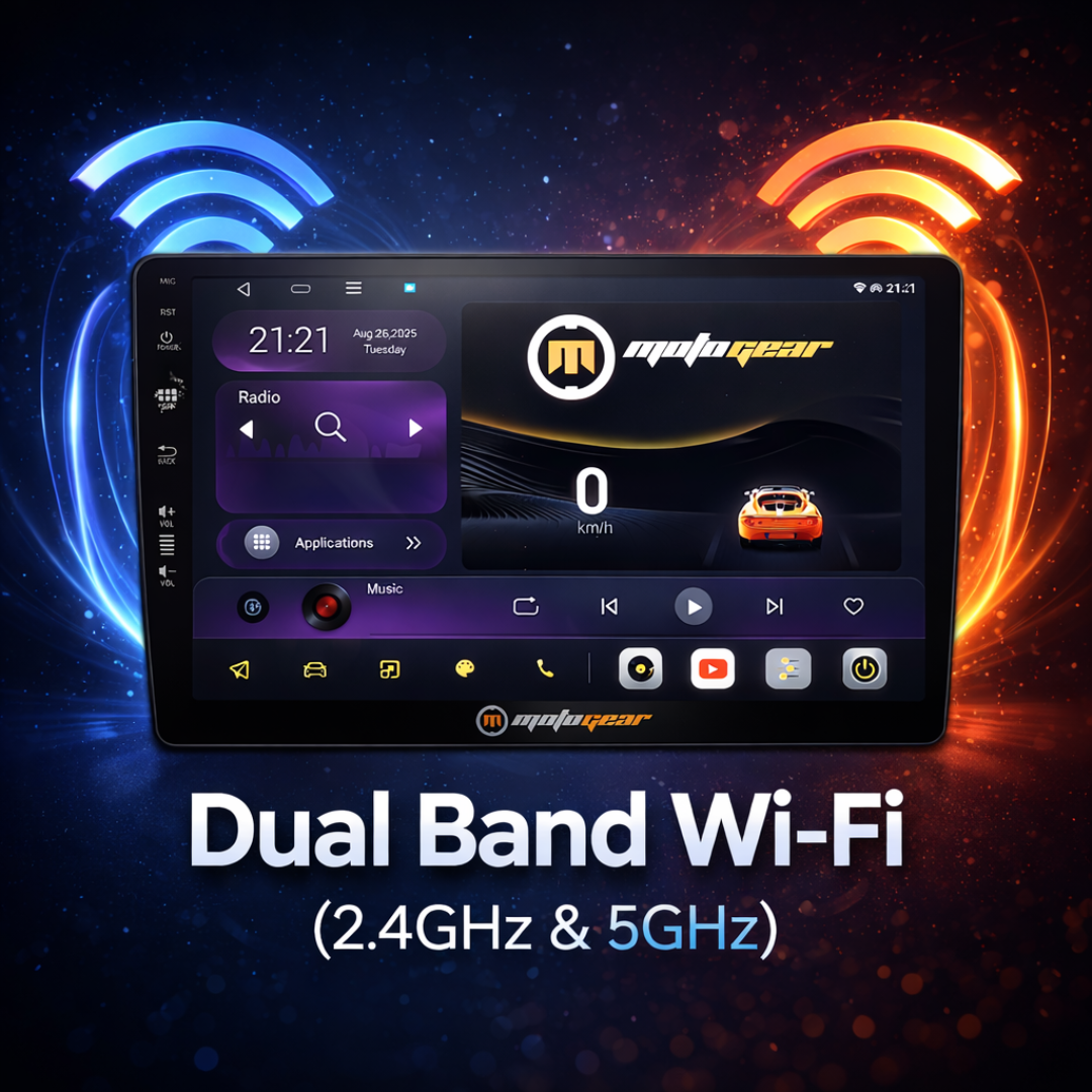 MOTOGEAR Storm Vibe-3 4GB RAM+64GB ROM 9 Inch QLED Car Android Player