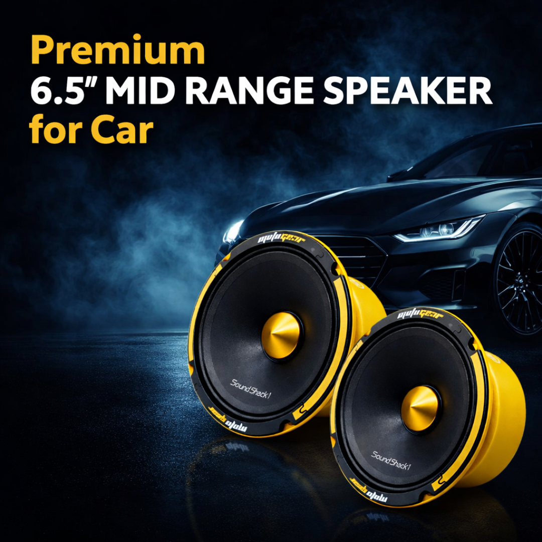 MOTOGEAR 6.5 Inch Mid Range Sound Shack 1 Car Speaker With 200W Max Power & 130W RMS Power |30 oz Magnet | 95 dB Sensitivity | High Performance Car Audio Speaker for Powerful Clear Sound( Pack of 1)