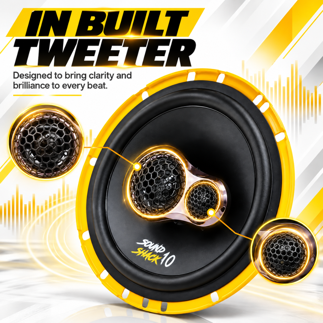 MOTOGEAR 6.5 Inch 50W RMS Sound Shack 10 Mid Range Car Speaker (Pack of 2)