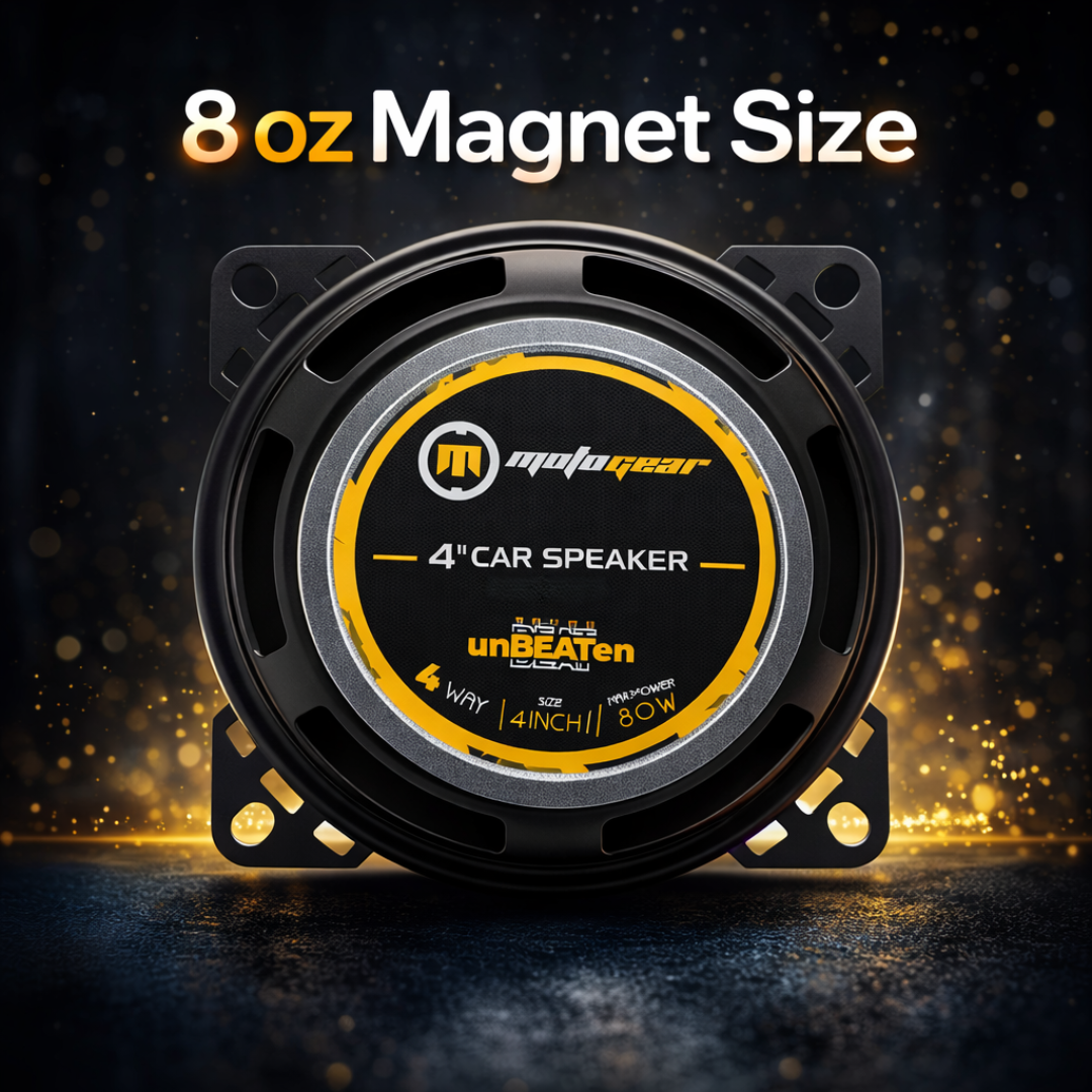 MotoGear 4 Inch 80W Max-40W RMS Power Car Door Speaker | High Performance | Universal Fit For All Cars ( Pack of 2)