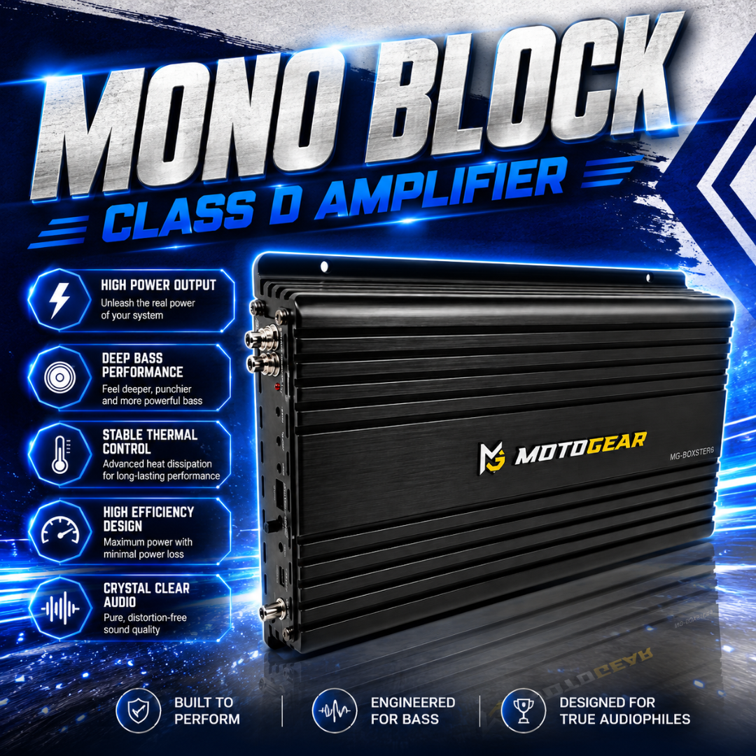 MOTOGEAR Boxster-6 2400W RMS Mono Block Class D Power Amplifier