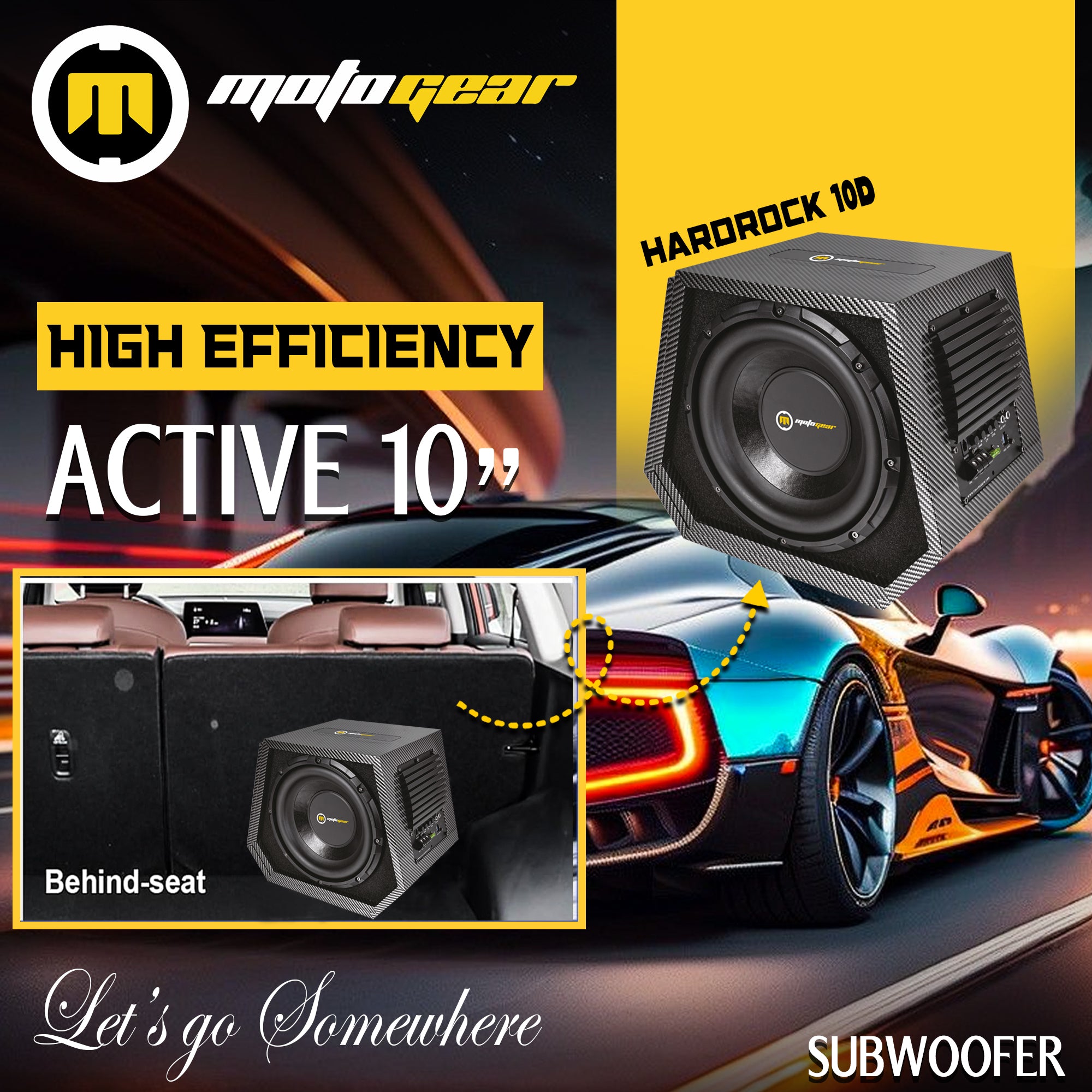 THE 10 INCH SUBWOOFER ACTIVE DUAL ENCLOSER MG-HARDROCK 10D
