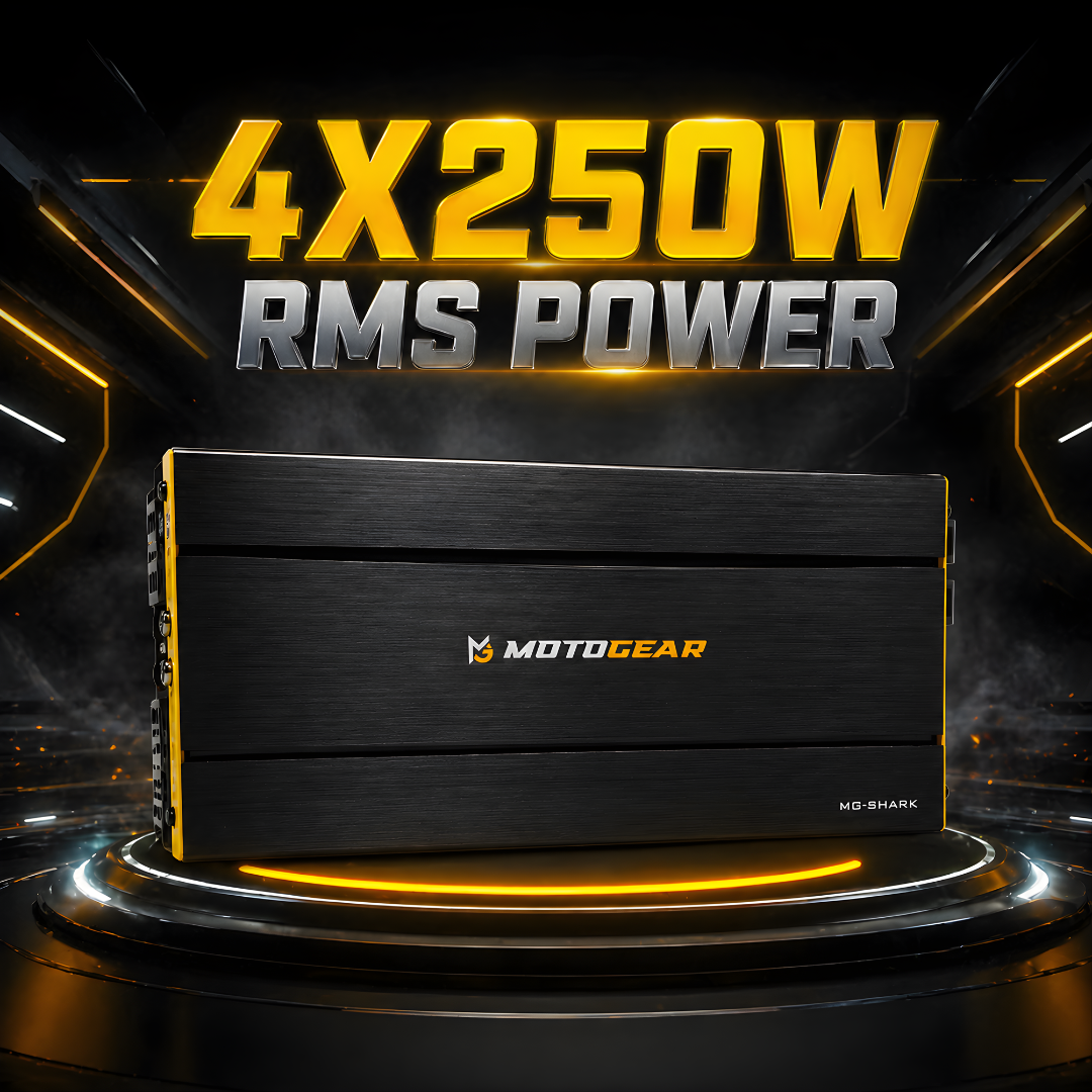 MOTOGEAR Shark 4x250W RMS 4 Channel Class D Amplifier