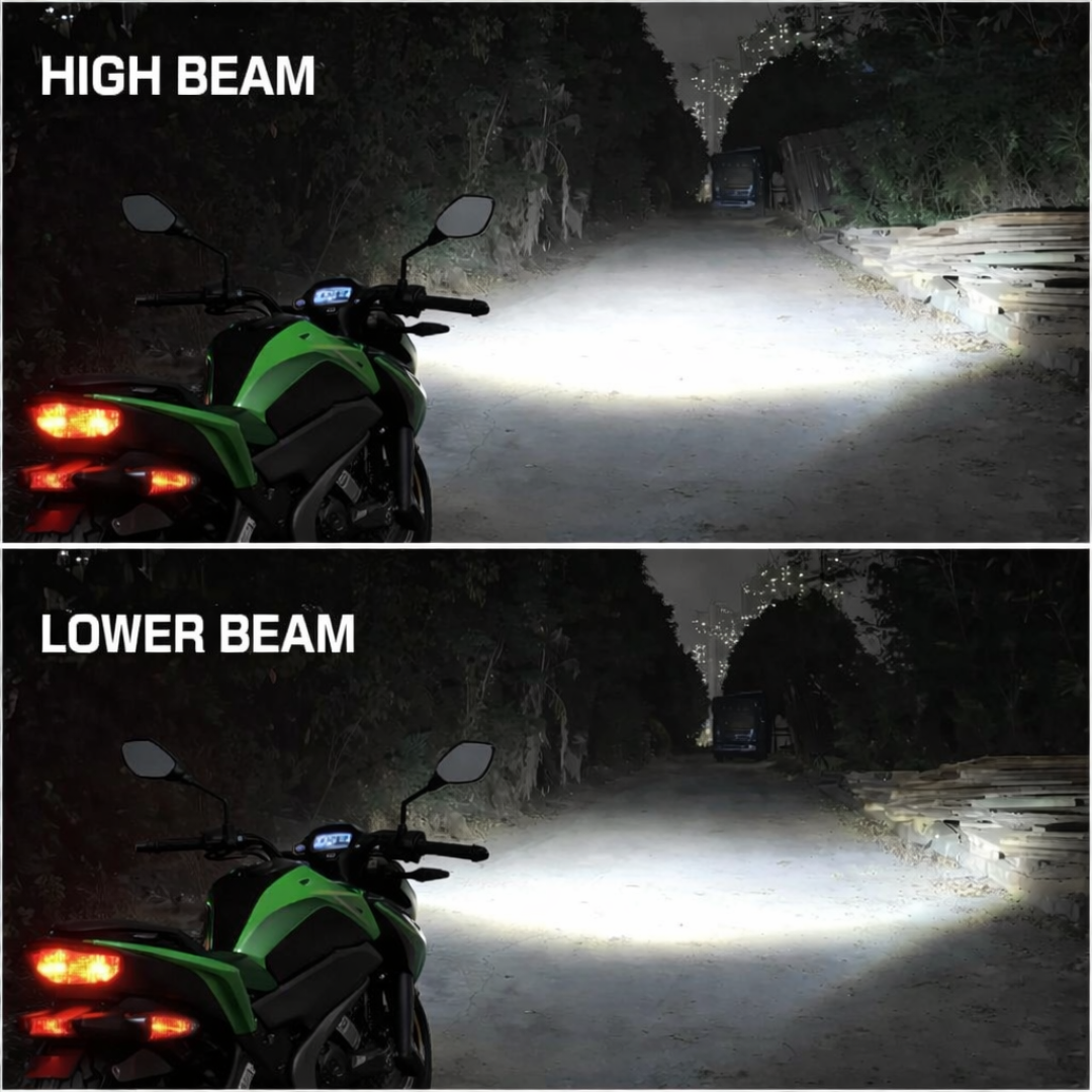 Motogear White 120 Watt H4 Fitting LED Headlight Bulb | Waterproof & Dustproof | Universal For Car & Bike (Pack of 2)