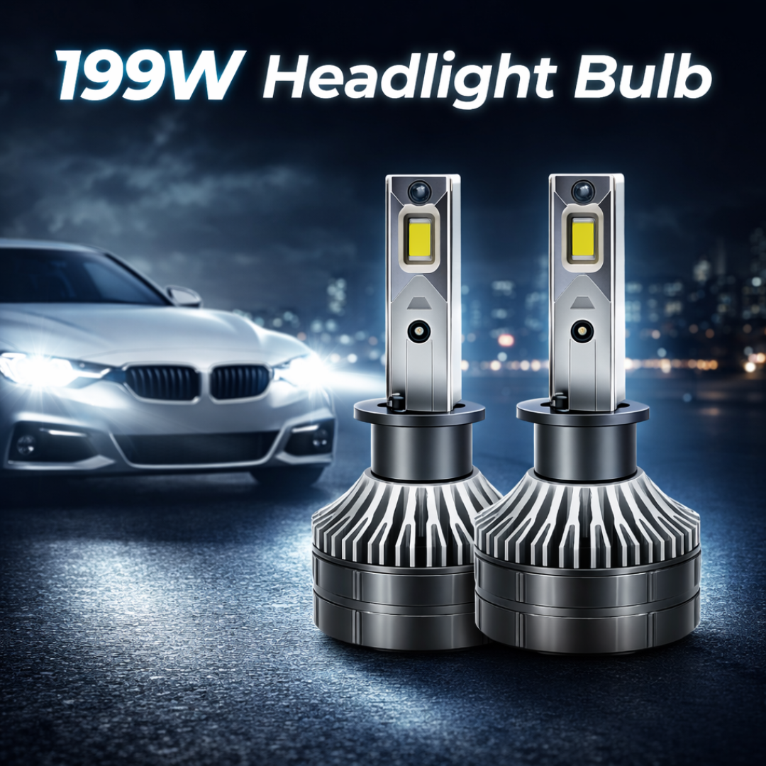 MOTOGEAR White 199 Watt H1 Fitting LED Headlight Bulb