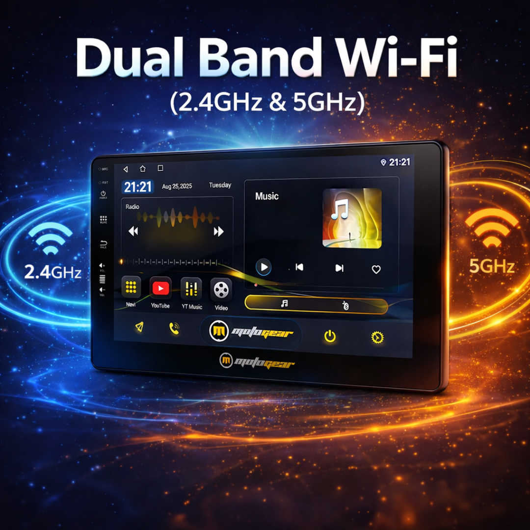 MOTOGEAR Storm Vibe-1 2GB RAM+64GB ROM 9 Inch QLED Car Android Player