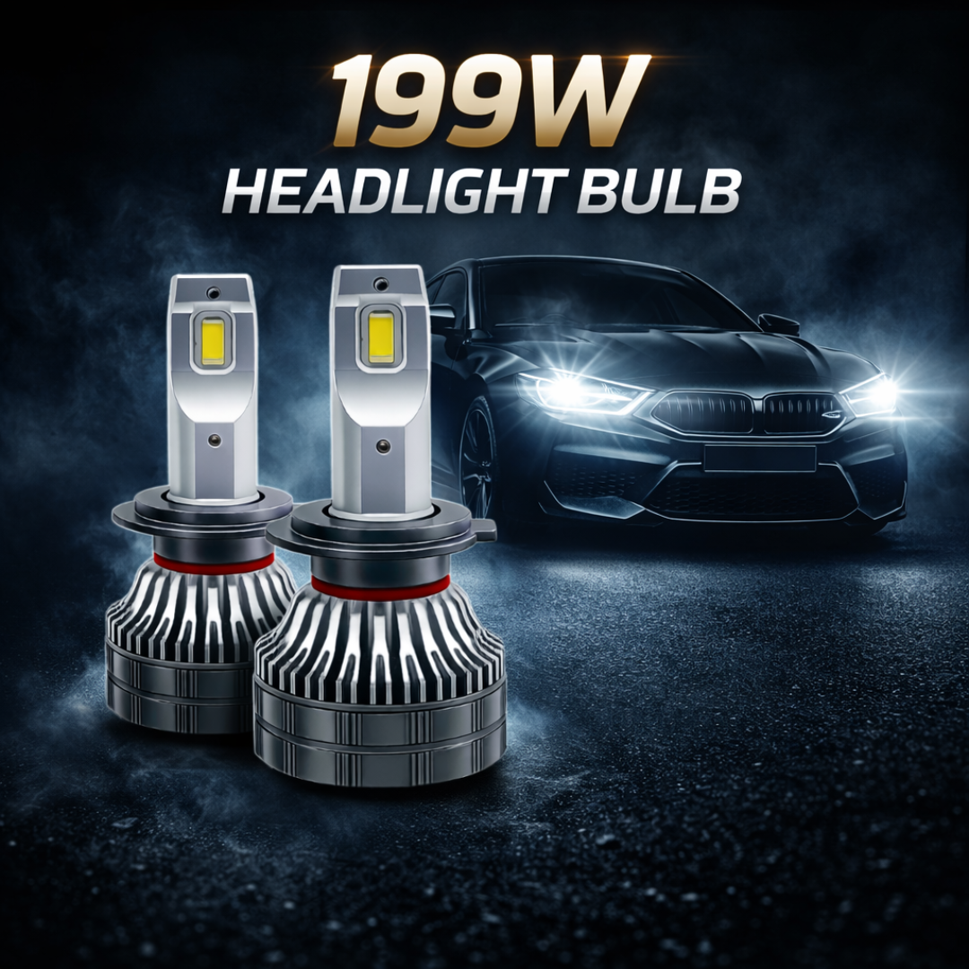 MOTOGEAR White 199 Watt H7 Fitting LED Headlight Bulb