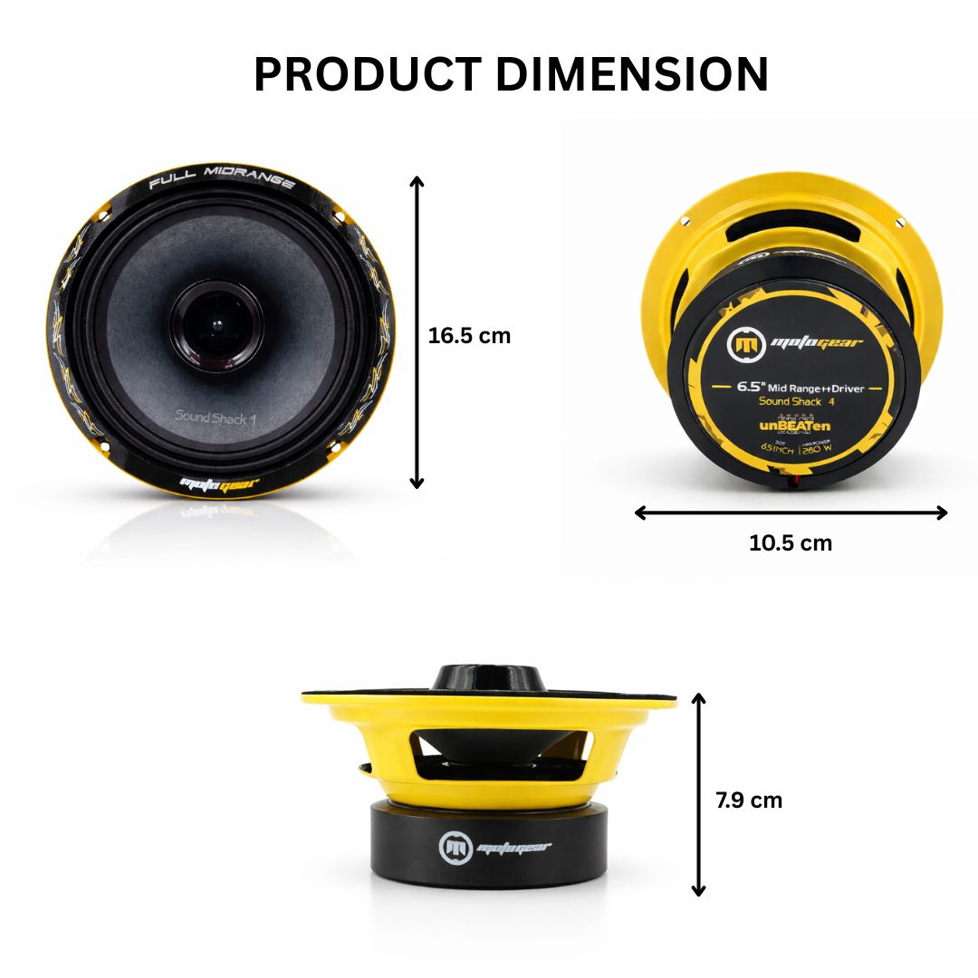 MOTOGEAR Sound Shack-4 140W RMS 6.5 Inch Full Mid Range Car Speaker
