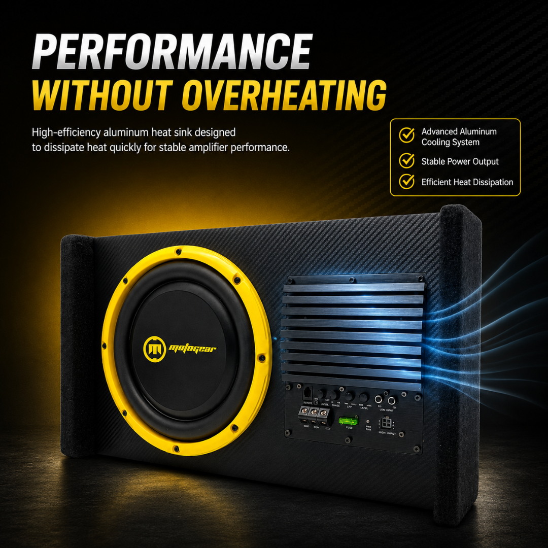 MOTOGEAR Hardrock-11 300W RMS 10 Inch Active Car Subwoofer