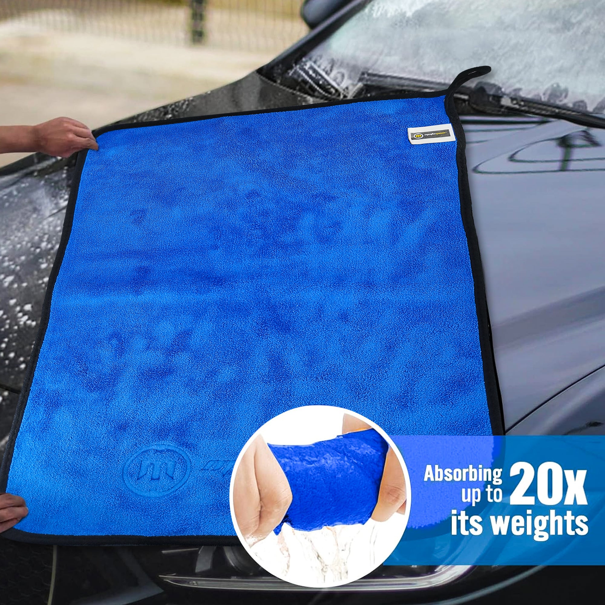 MOTOGEAR Premium Microfiber Cleaning Towel | 40 x 60 CM | Ultra Soft & High Absorbency Cloth | Scratch-Free Cleaning for Car, Glass & Home Surfaces