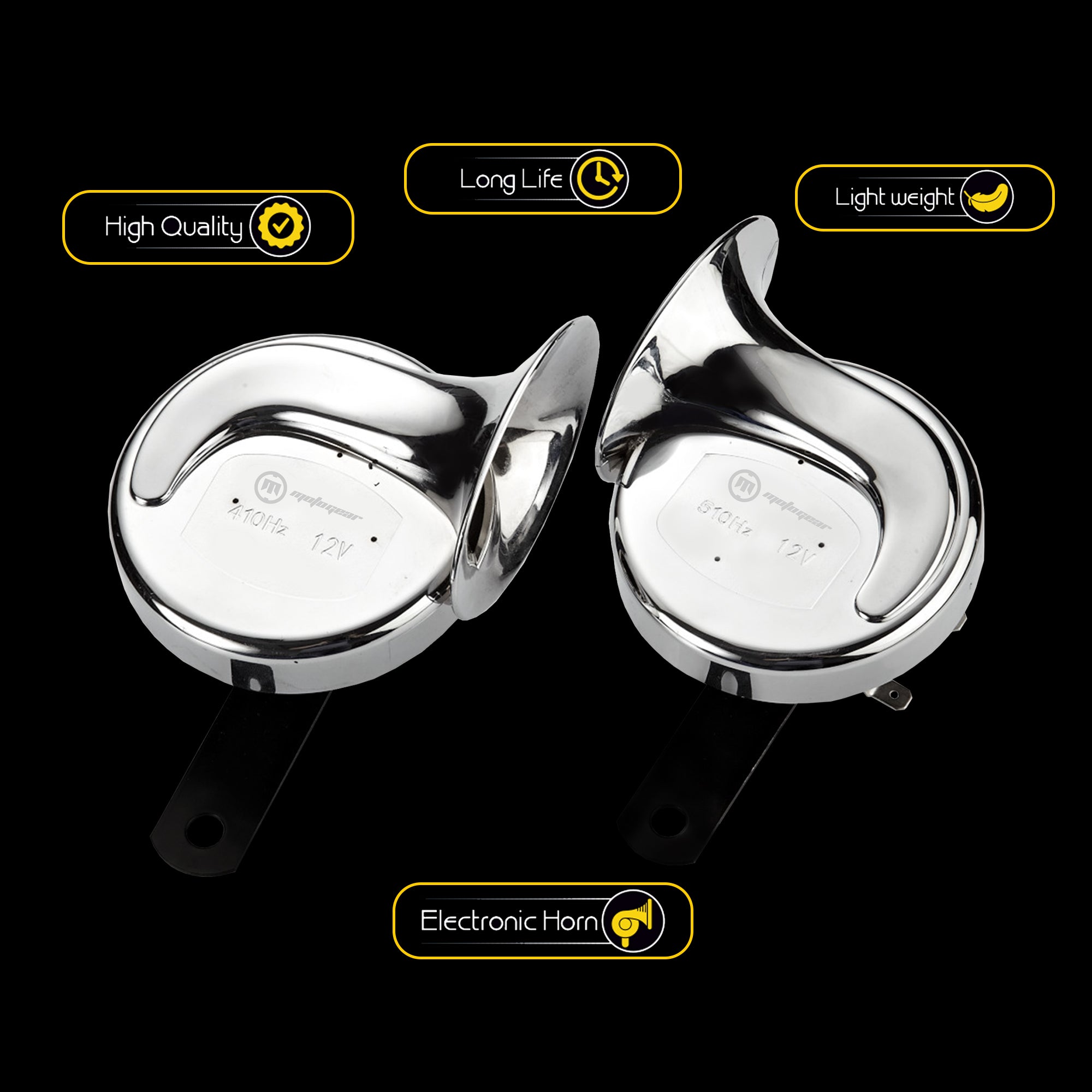 THE CHROME FINISHED CAR HORNS MG-51