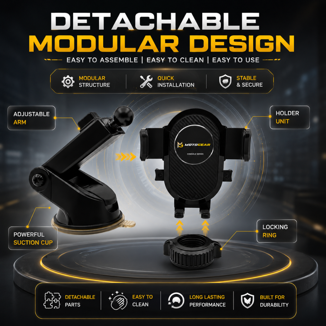 MOTOGEAR Console Series 3 in 1 Universal Car Mobile Holder
