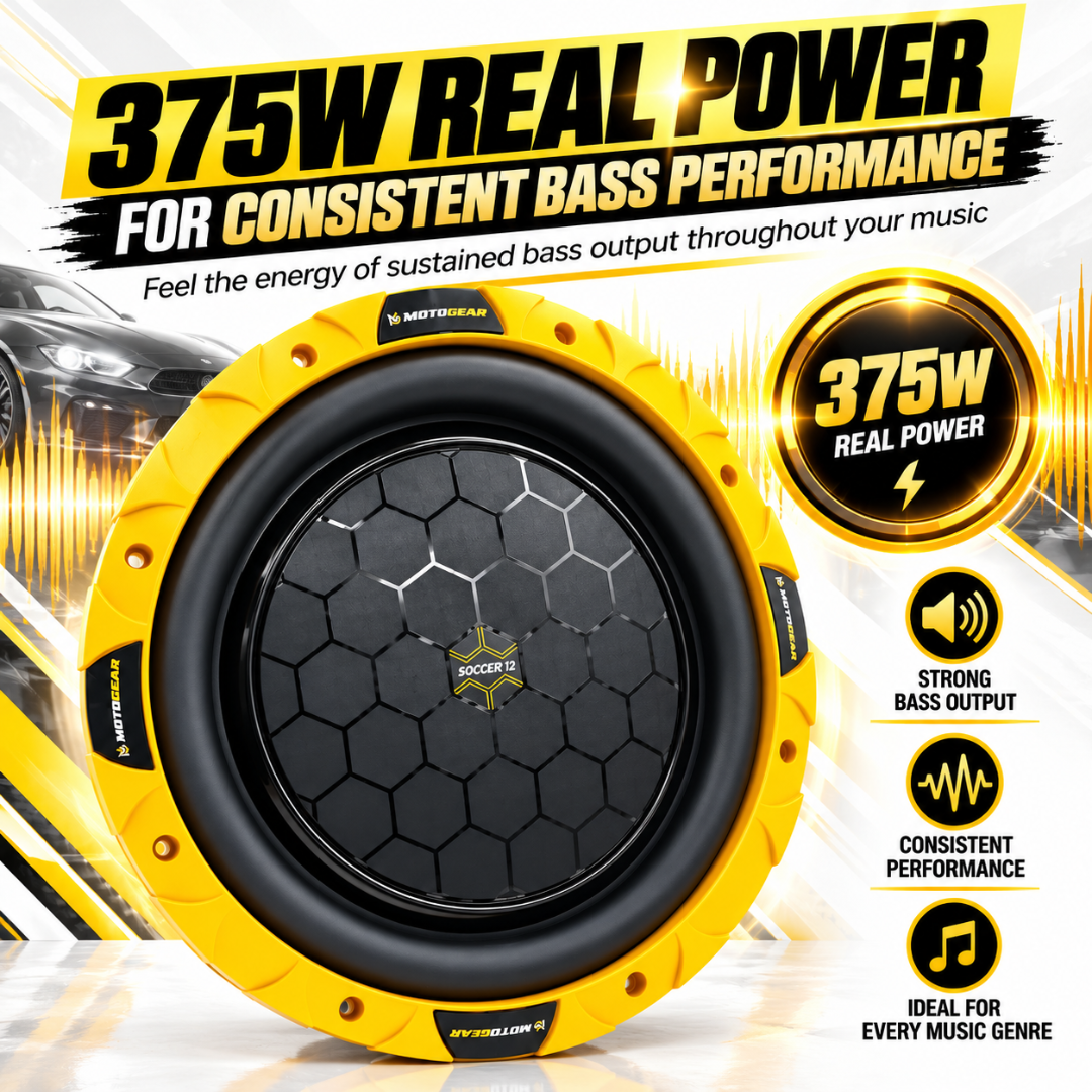 MOTOGEAR Soccer 12 750W 12 Inch Car Subwoofer (Pack of 1)