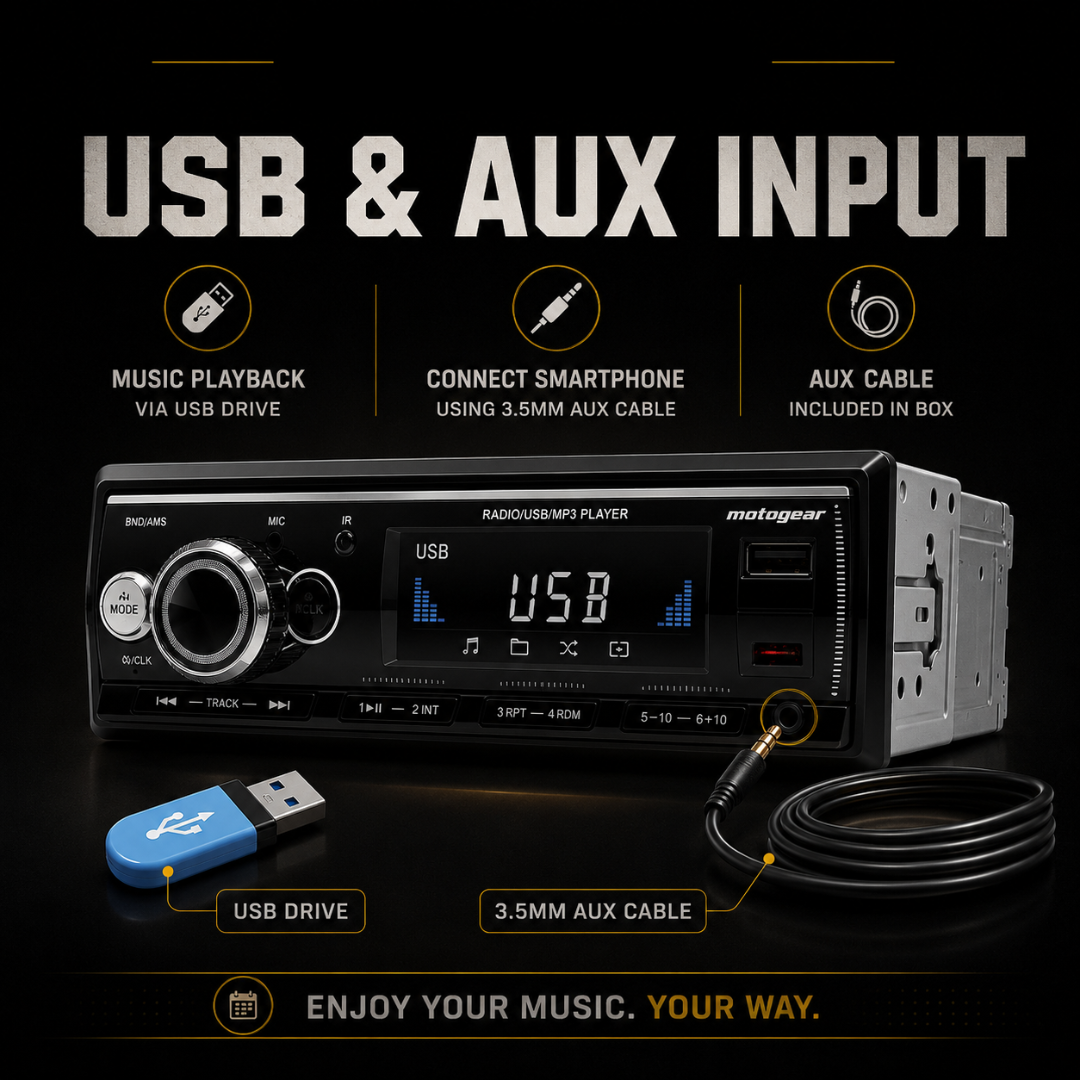MOTOGEAR FM-4 4x60W MOSFET Car FM Stereo Player