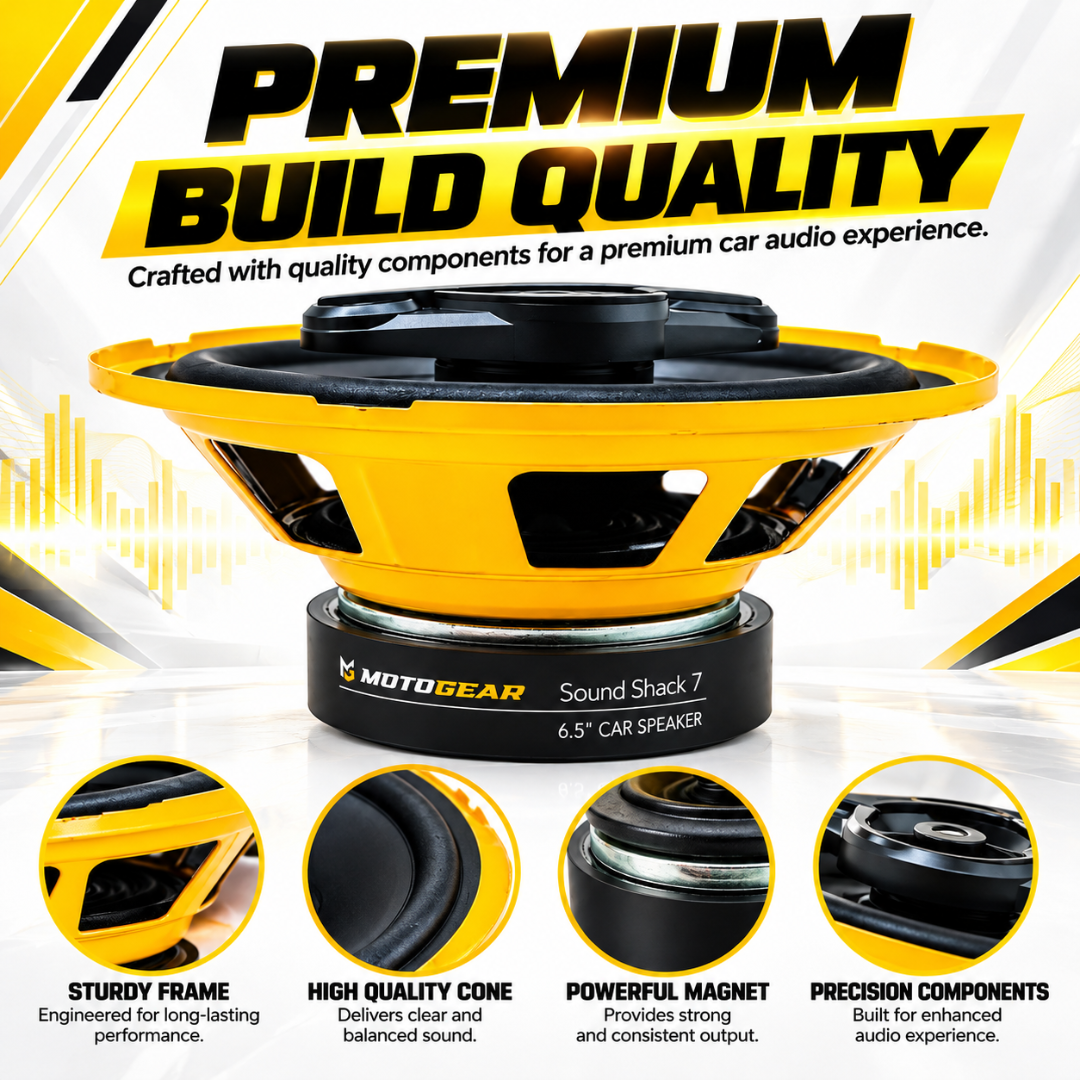 MOTOGEAR 6.5 Inch 30W RMS Sound Shack 7 Mid Range Car Speaker (Pack of 2)