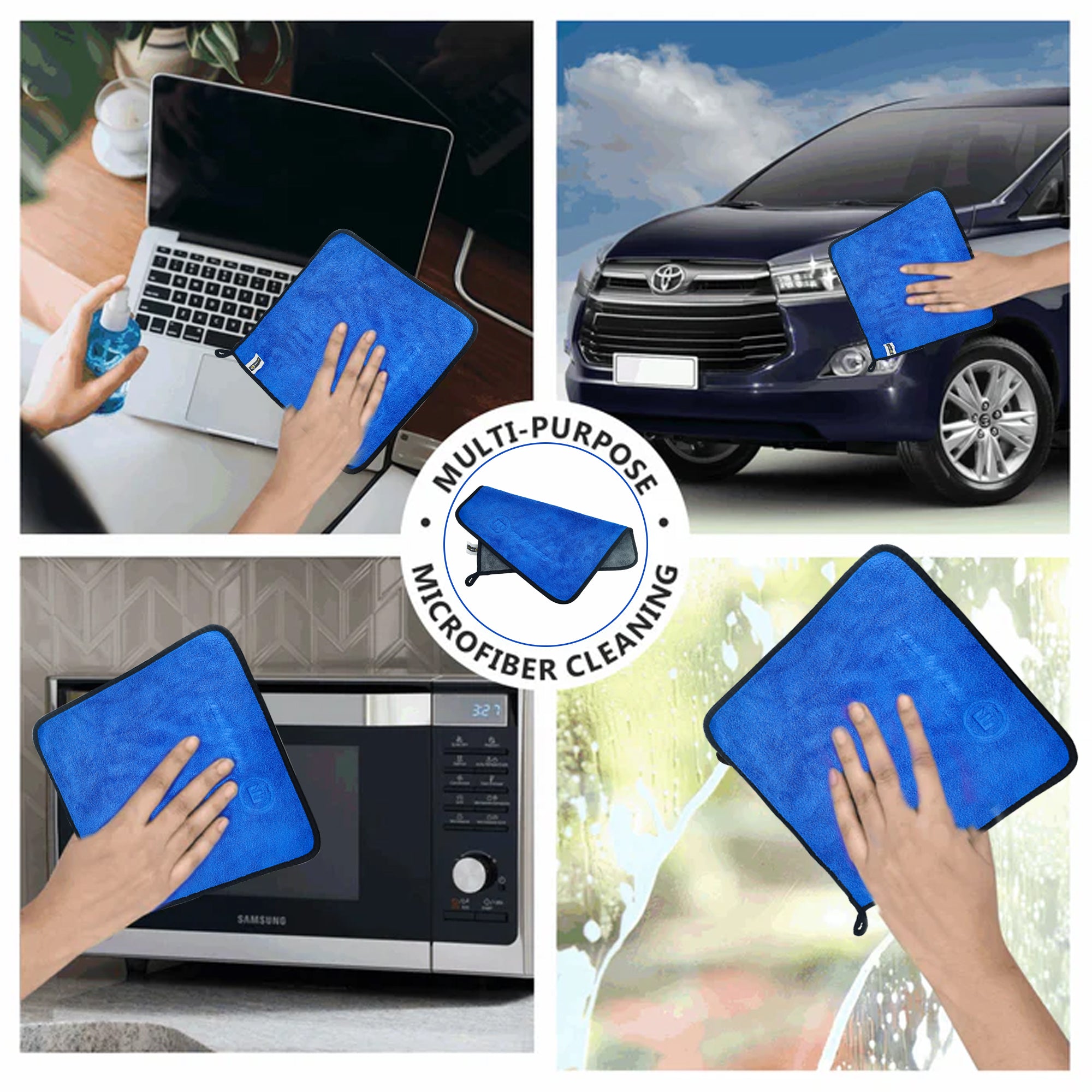 MOTOGEAR Blue 40 x 40 CM Microfiber Cleaning Towel