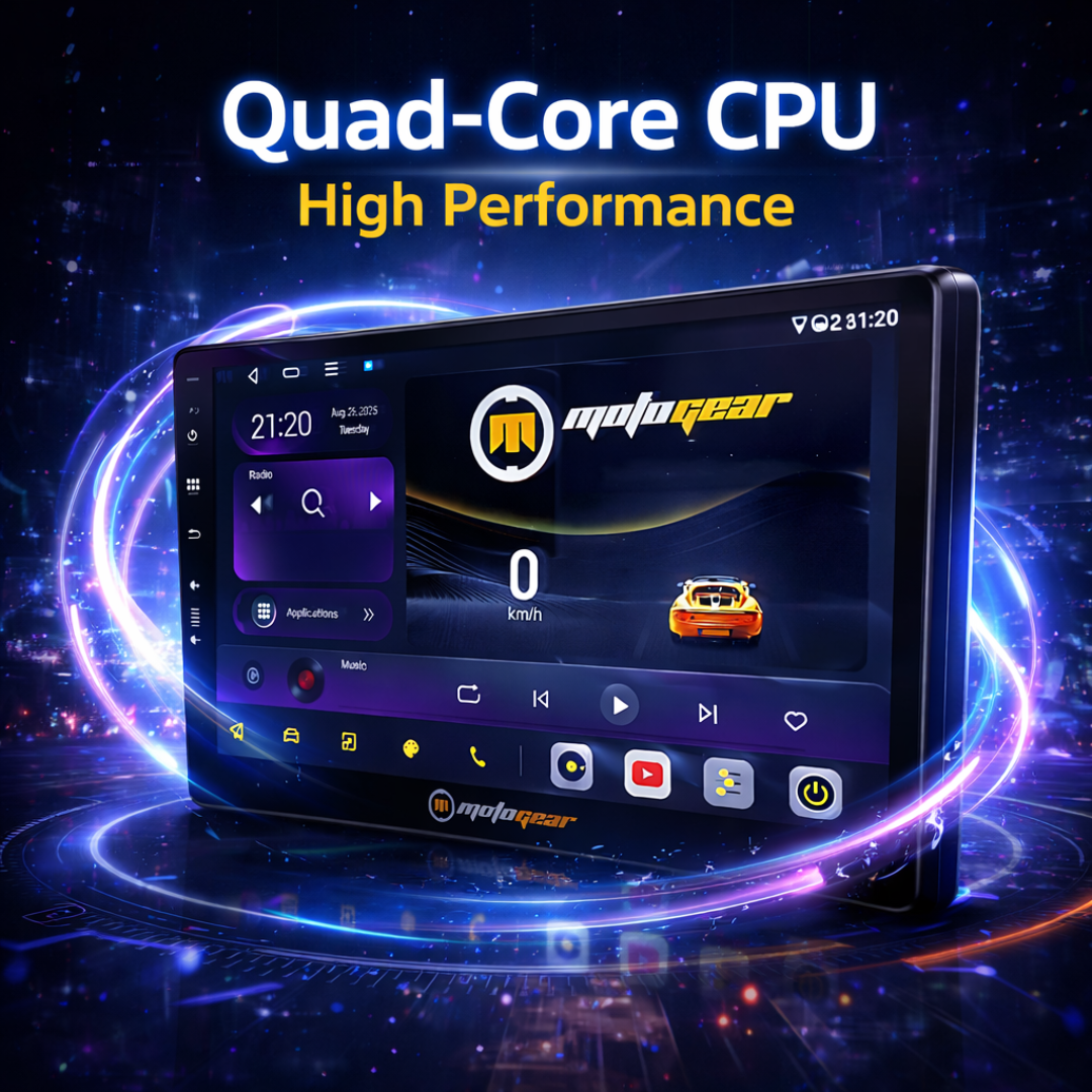 MOTOGEAR Storm Vibe-2 Pro 4GB RAM+64GB ROM 9 Inch QLED 4G Sim Support Car Android Player