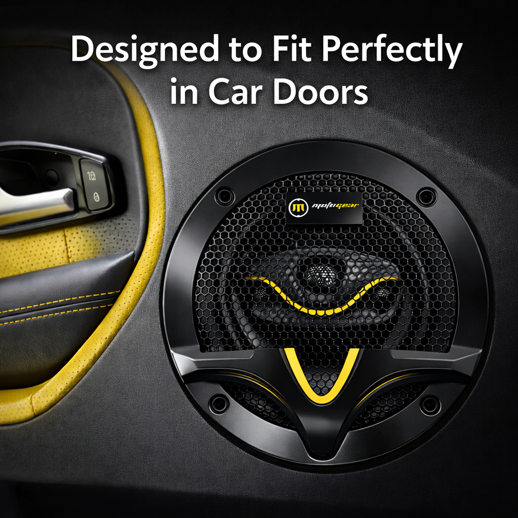 MotoGear 6.5 Inch 80W Max-40W RMS Power Car Door Speaker | High Performance | Universal Fit For All Cars ( Pack of 2)