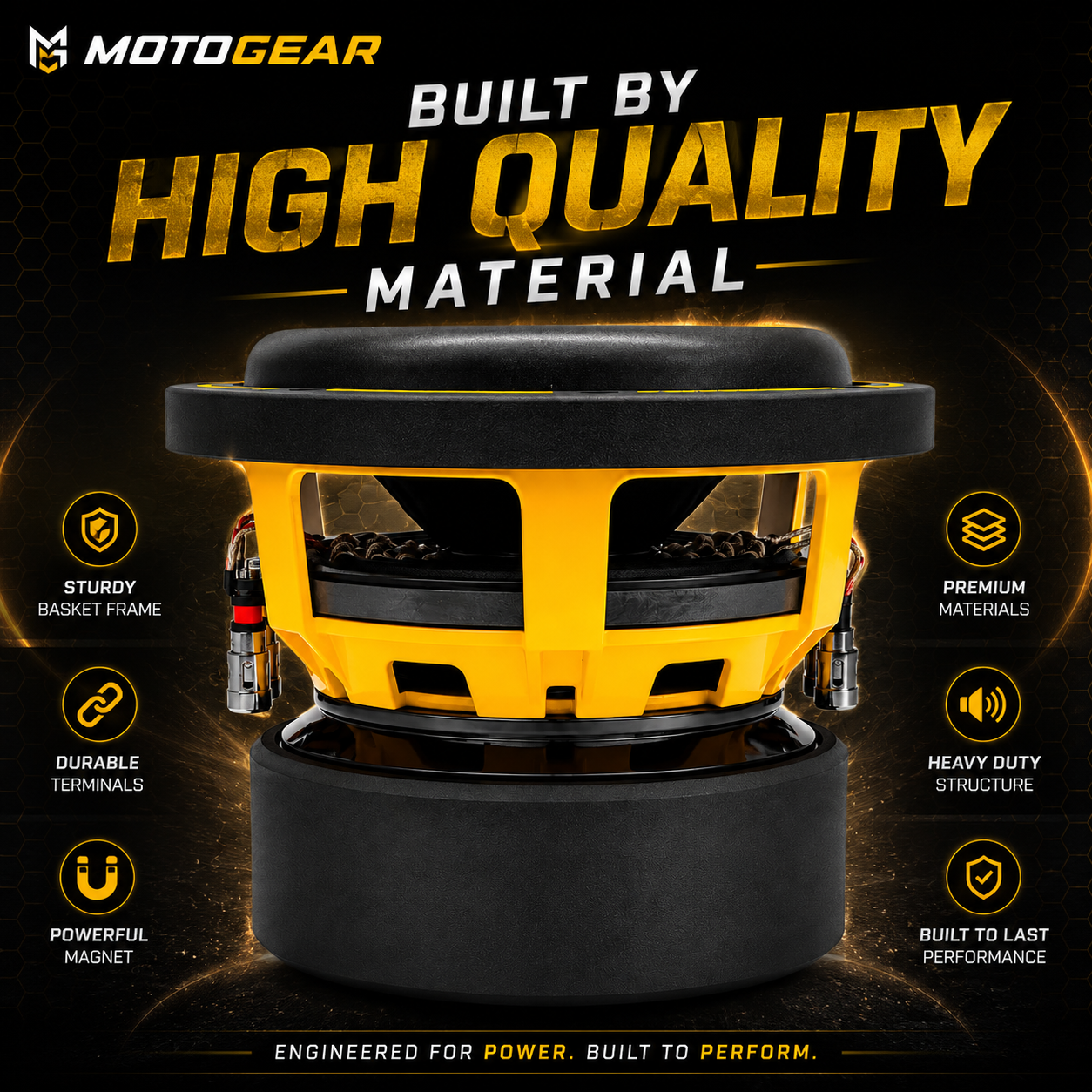 MOTOGEAR Knockdown-8 1000W RMS 8 Inch Subwoofer