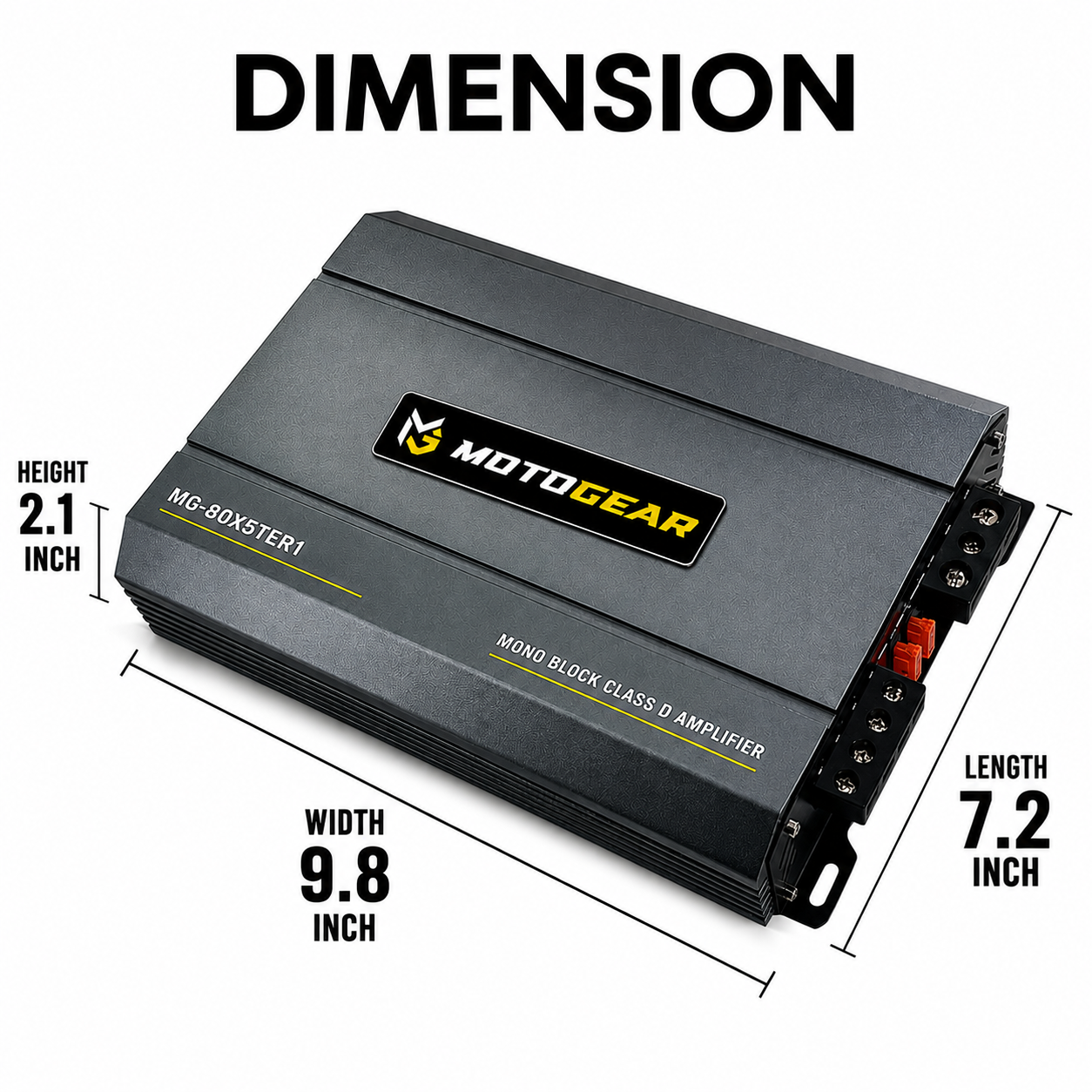 MOTOGEAR Boxster-1 1200W RMS Mono Block Class D Power Amplifier