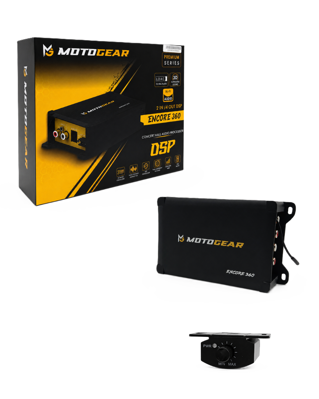 MOTOGEAR ENCORE 360 2 IN 4 OUT DSP with LDAC Bluetooth (Pack of 1)