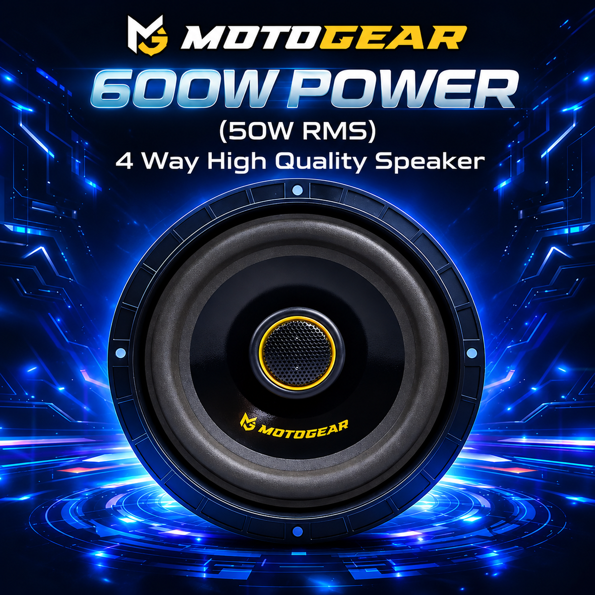 MOTOGEAR Drizzel Series 50W RMS 6 Inch Car Door Speaker